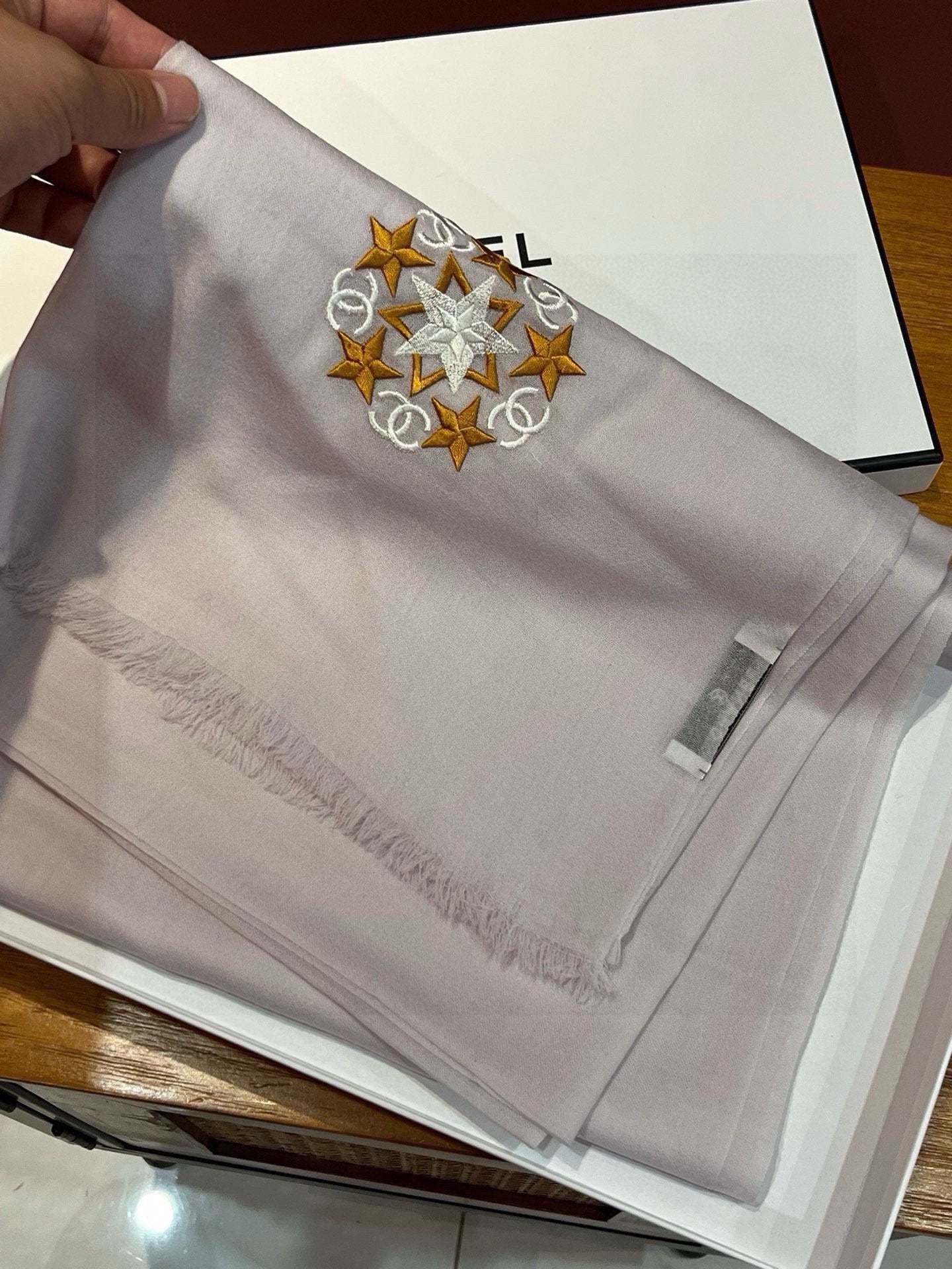 CC Scarf 200 CM In Light Purple Linen Fabric 407088