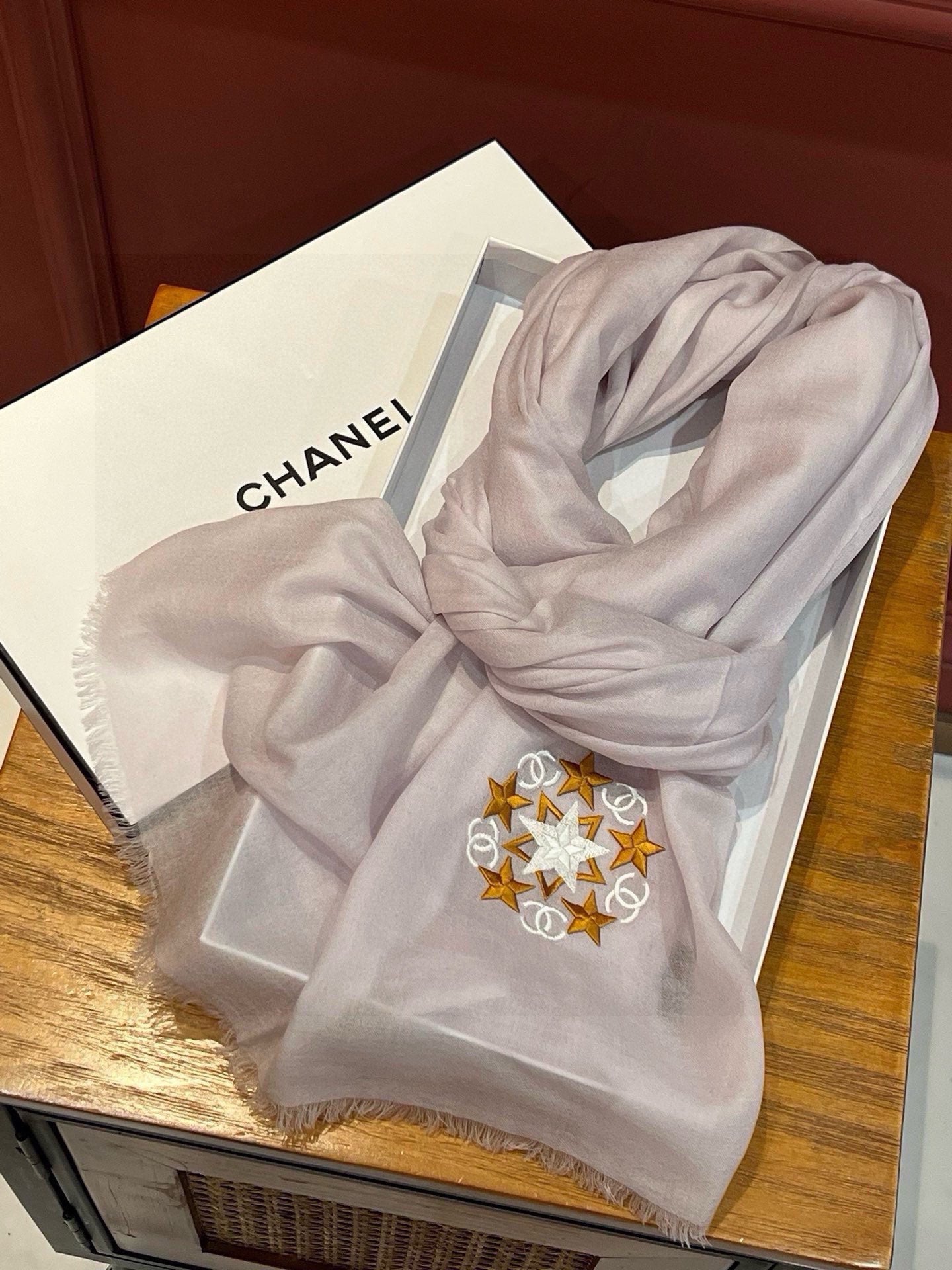 CC Scarf 200 CM In Light Purple Linen Fabric 407088