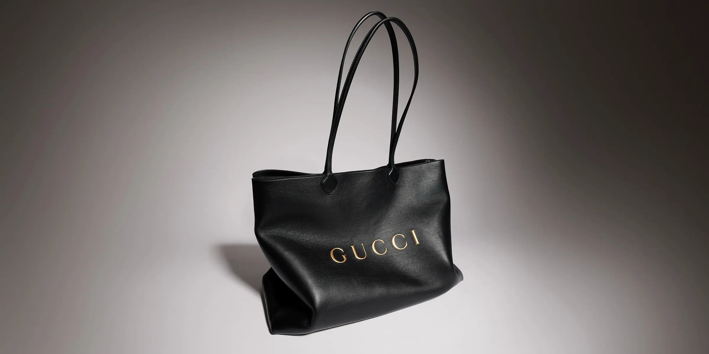 Gucci 2026 NY Large Tote Bag 42cm Black Canvas Leather