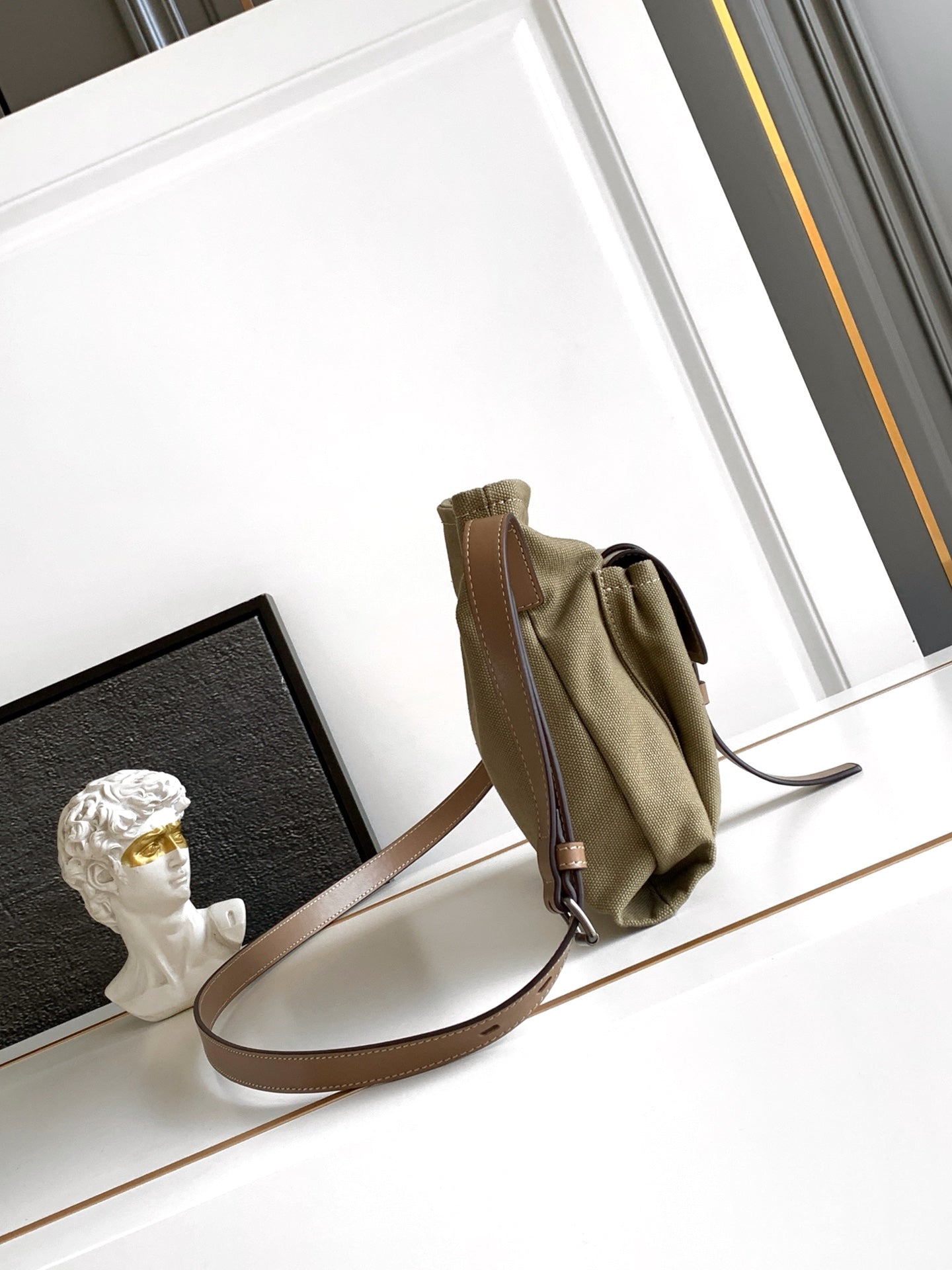 Prada 2026 Route Shoulder Bag 26cm Canvas Leather