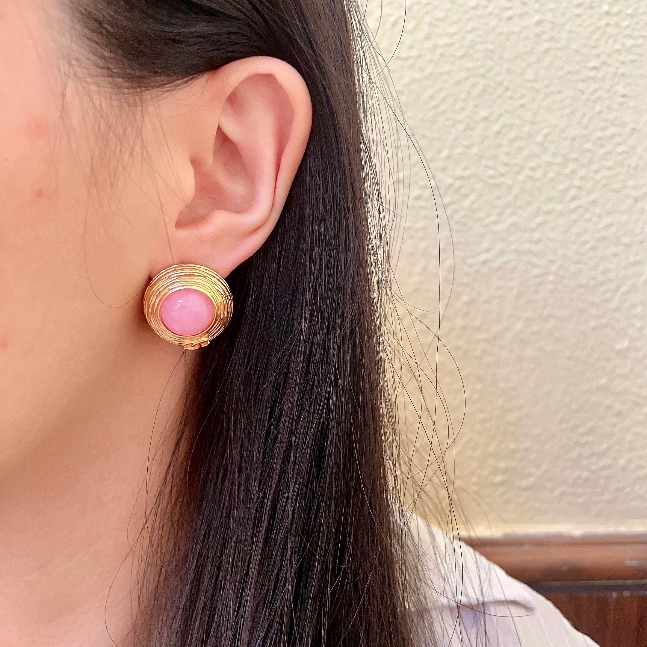 CC Vintage Gold Pink Earrings