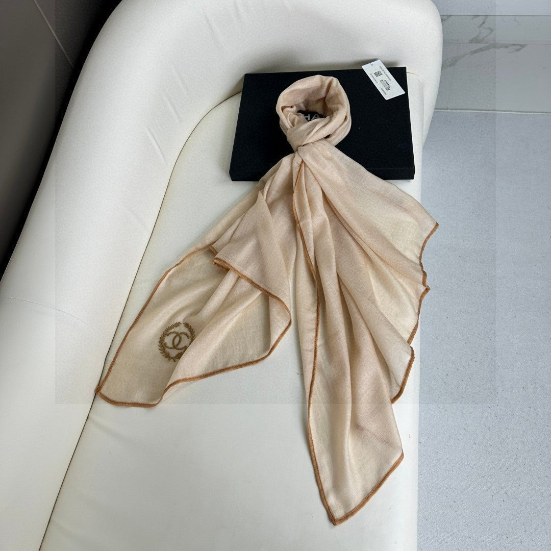 CC Scarf 200 CM In Beige Cashmere Silk 274163