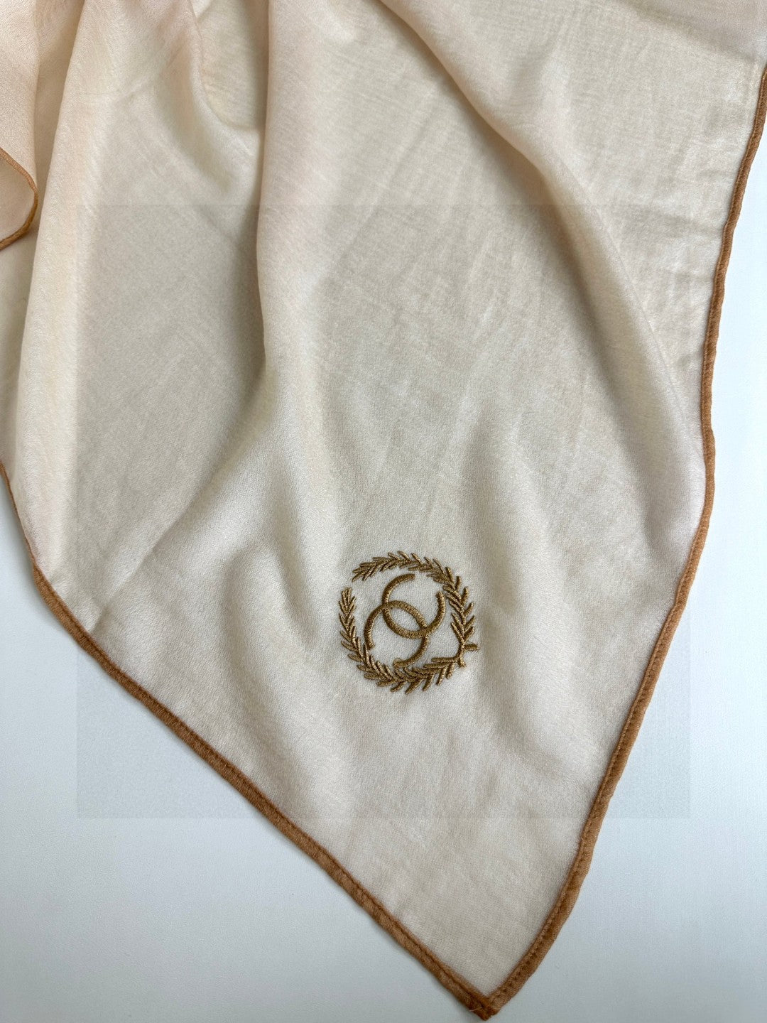 CC Scarf 200 CM In Beige Cashmere Silk 274163