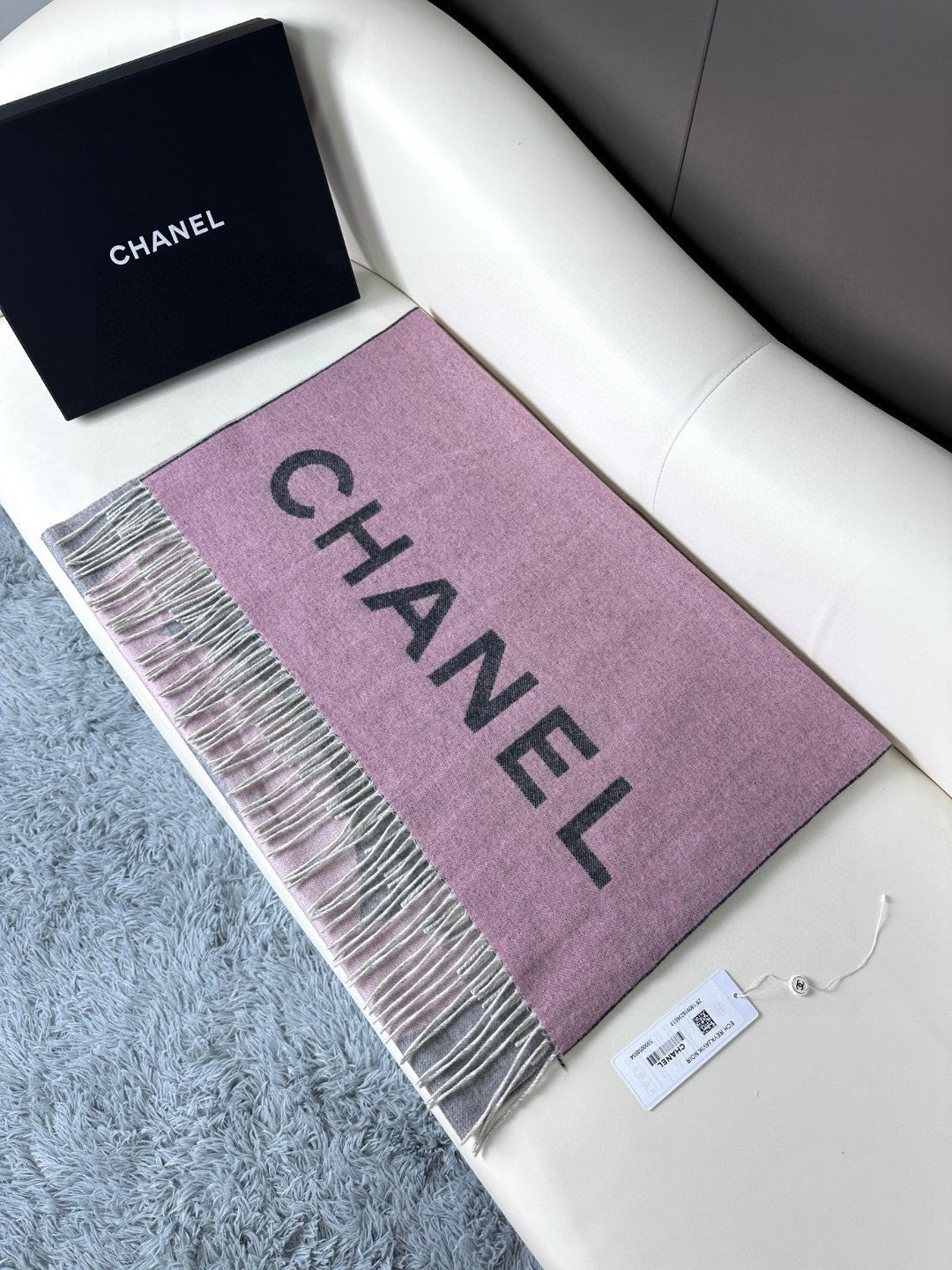 CC Scarf 180 CM In Grey Mix Pink Cashmere Wool 368880