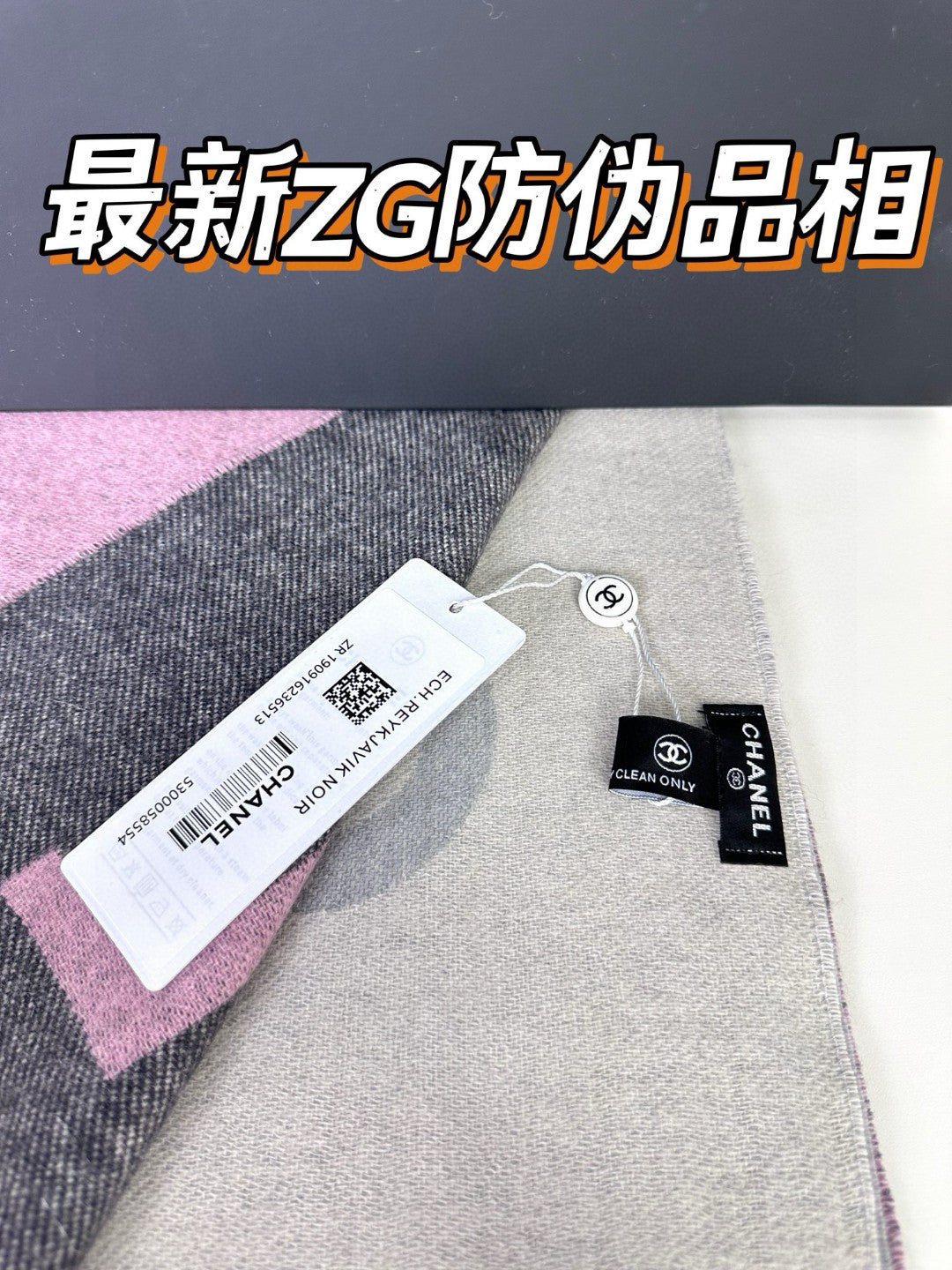 CC Scarf 180 CM In Grey Mix Pink Cashmere Wool 368880