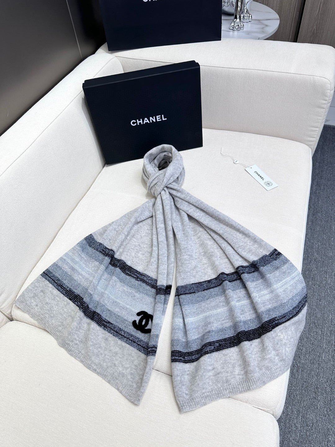 CC Scarf 210 CM In Grey Blue Cashmere 403864