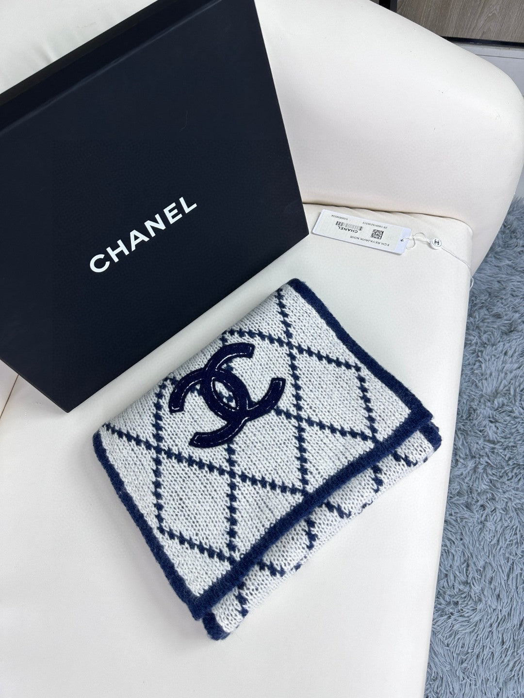 CC Scarf 180 CM In Grey Mix Dark Blue Cashmere 407234