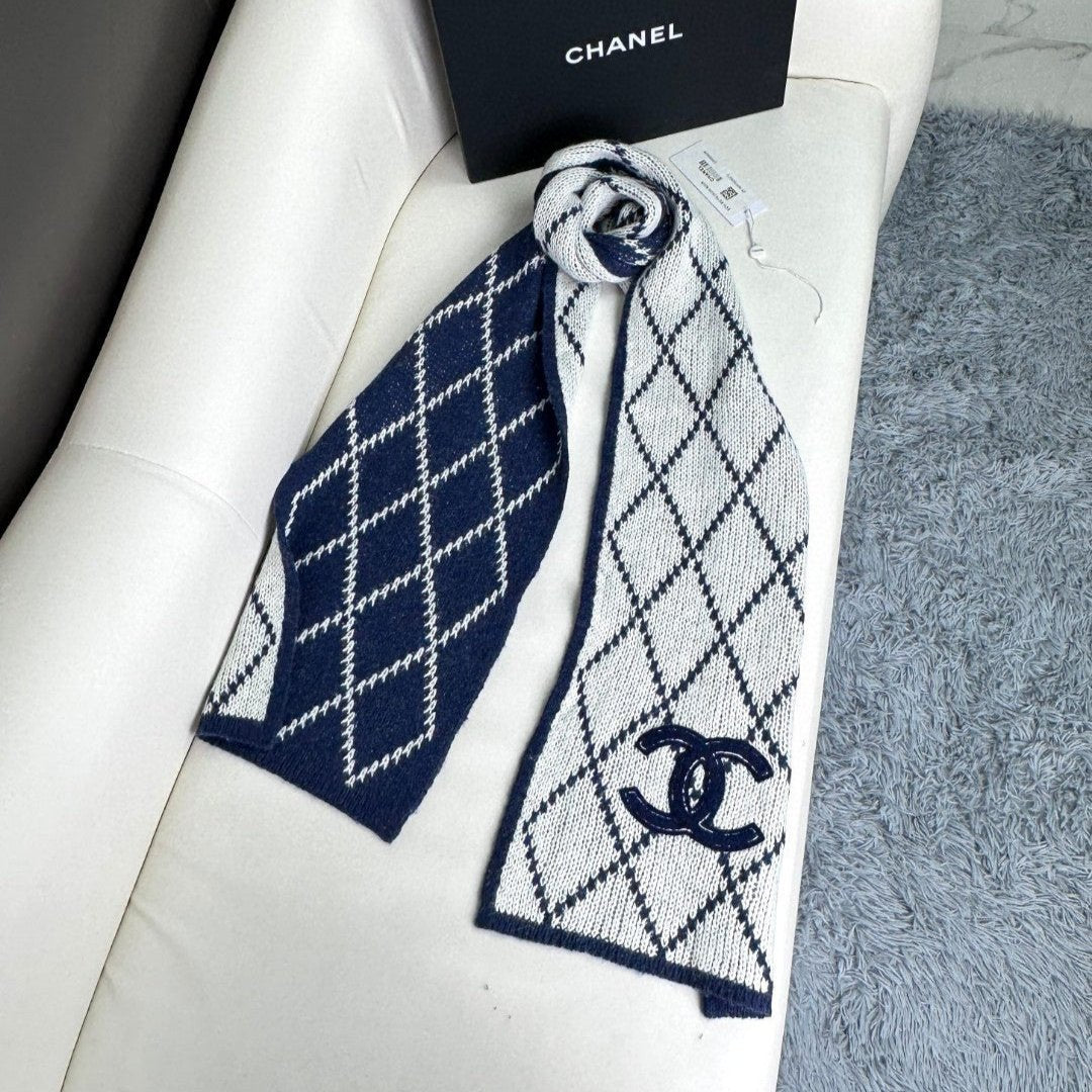 CC Scarf 180 CM In Grey Mix Dark Blue Cashmere 407234