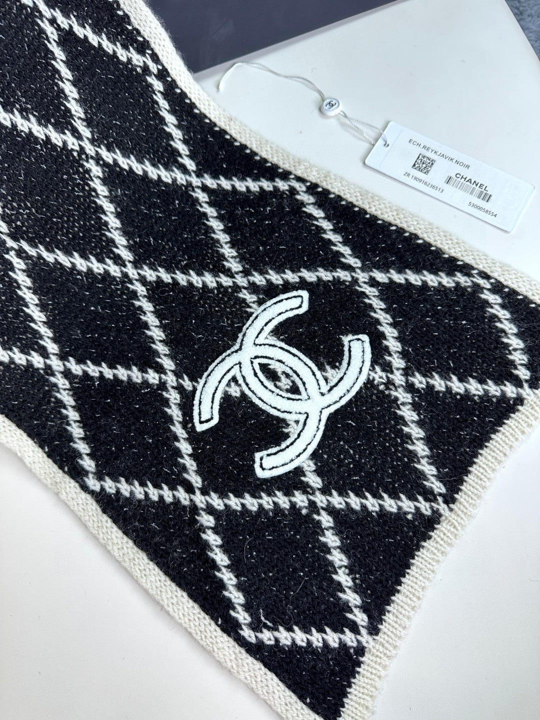 CC Scarf 180 CM In Black Mix Grey Cashmere 407235