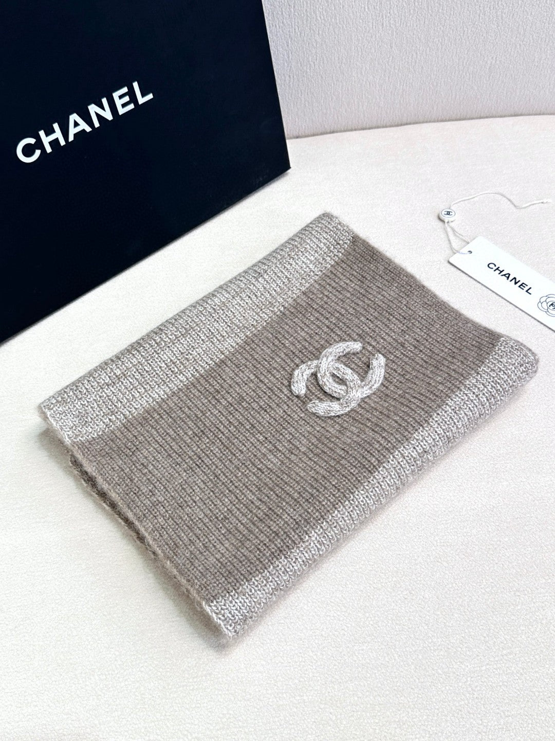 CC Scarf 180 CM In Light Grey Mix Brown Cashmere 415137