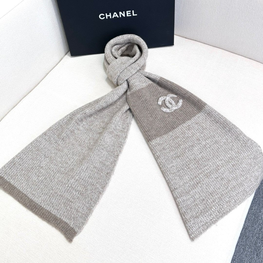 CC Scarf 180 CM In Light Grey Mix Brown Cashmere 415137