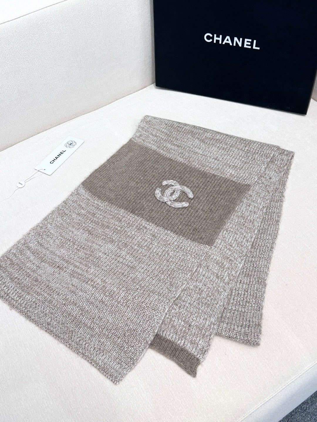 CC Scarf 180 CM In Light Grey Mix Brown Cashmere 415137