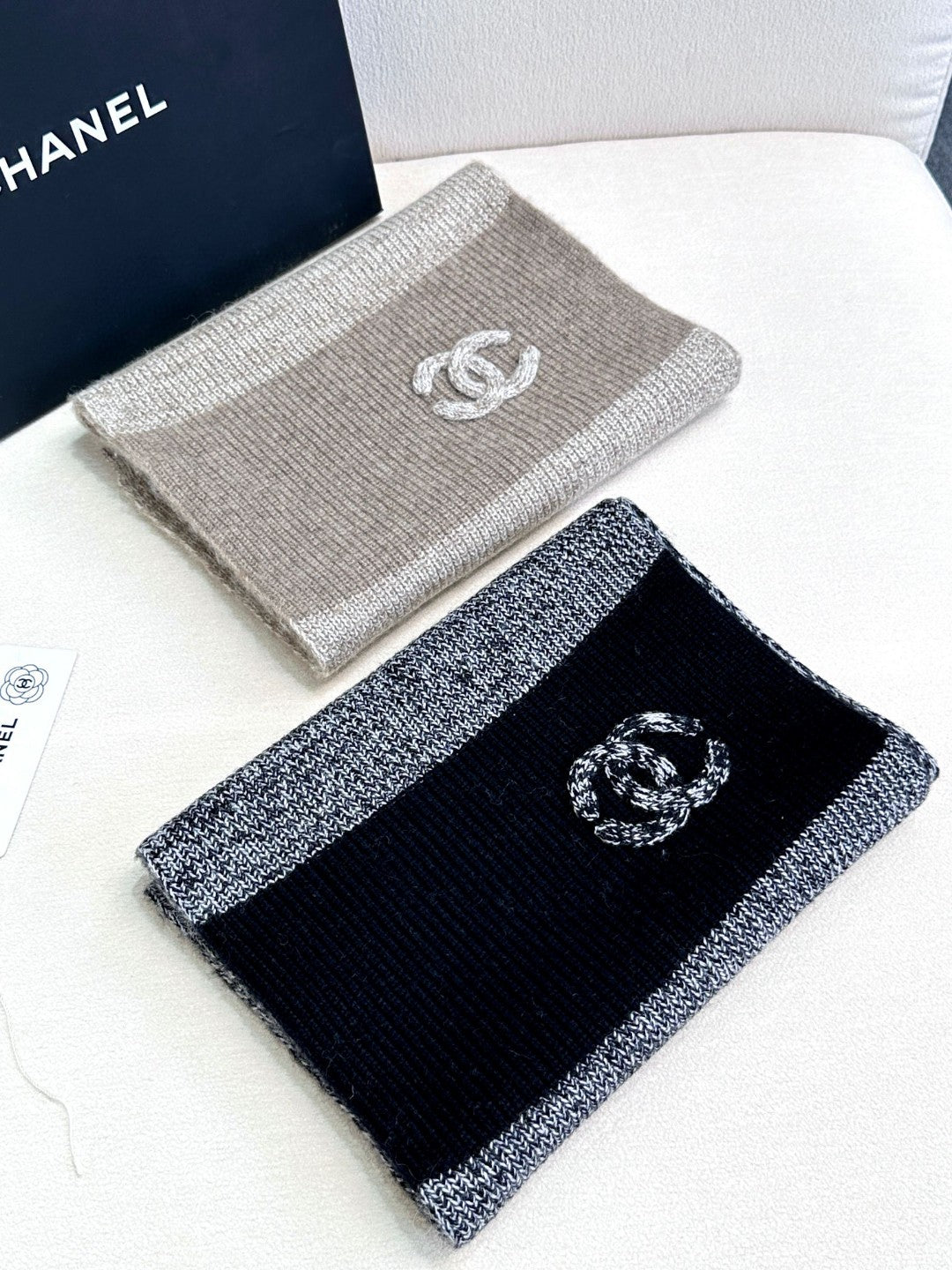 CC Scarf 180 CM In Light Grey Mix Brown Cashmere 415137
