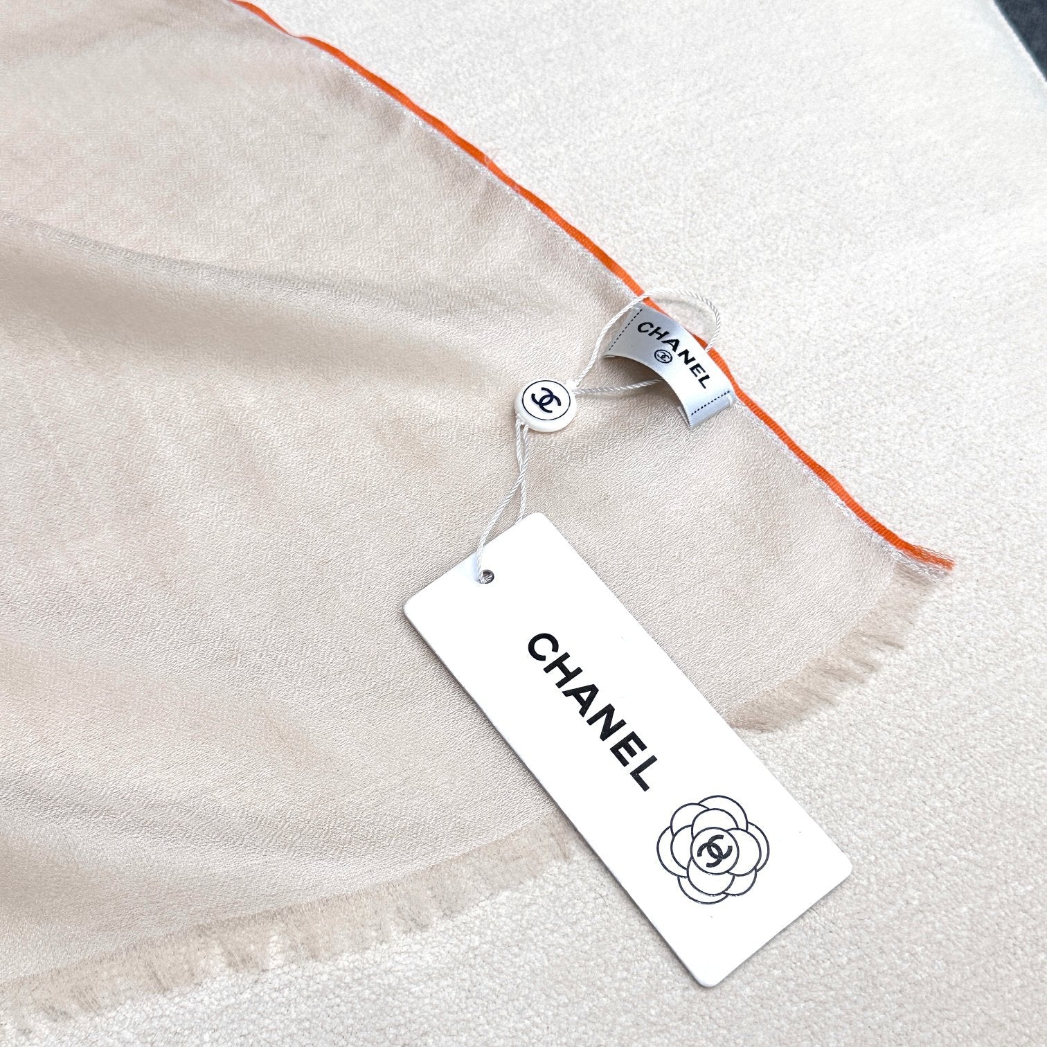 CC Scarf 200 CM In White Mix Beige Light Linen Fabric 418194
