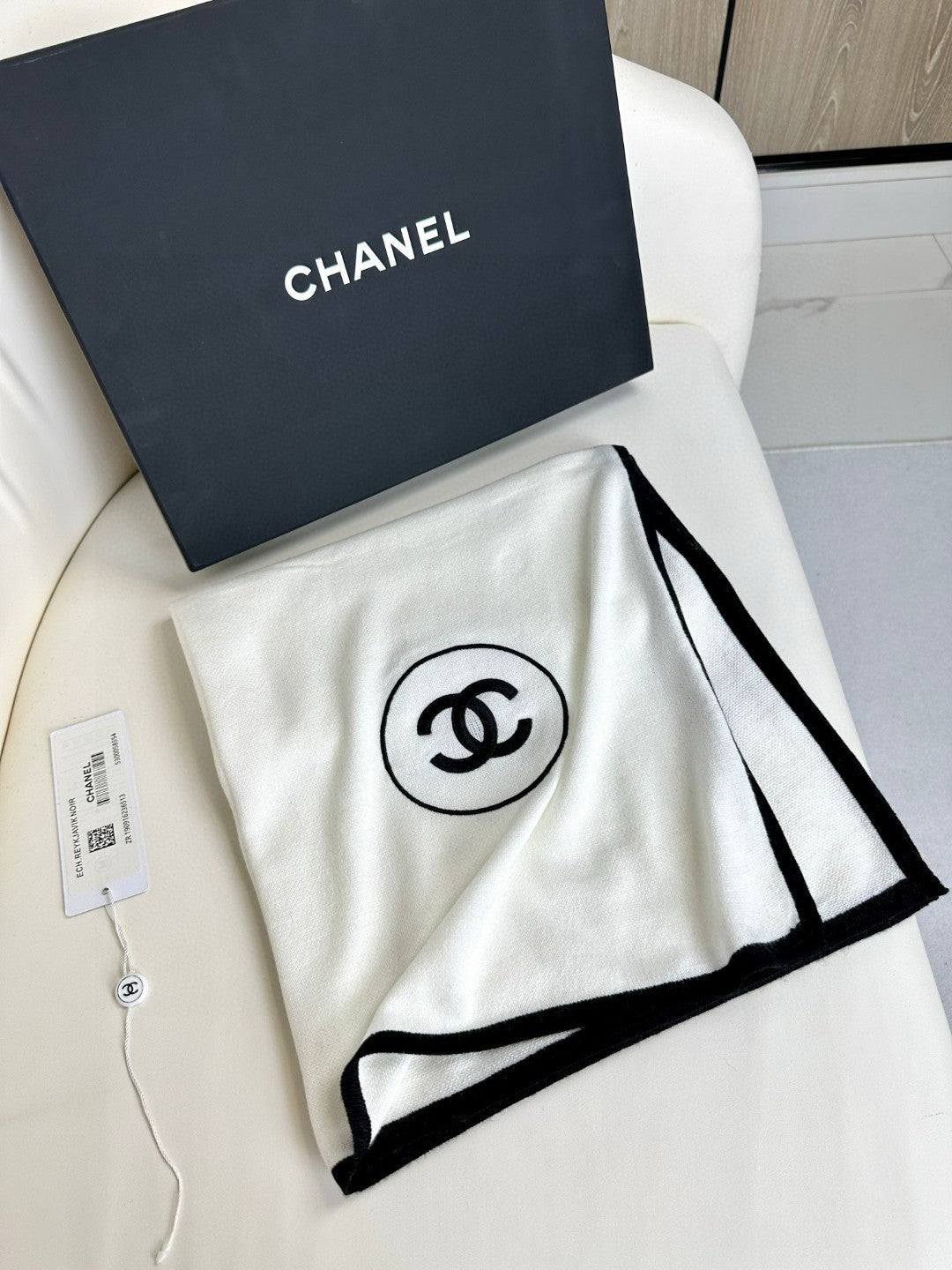 CC Scarf 200 CM In White Cashmere And Silk 419964