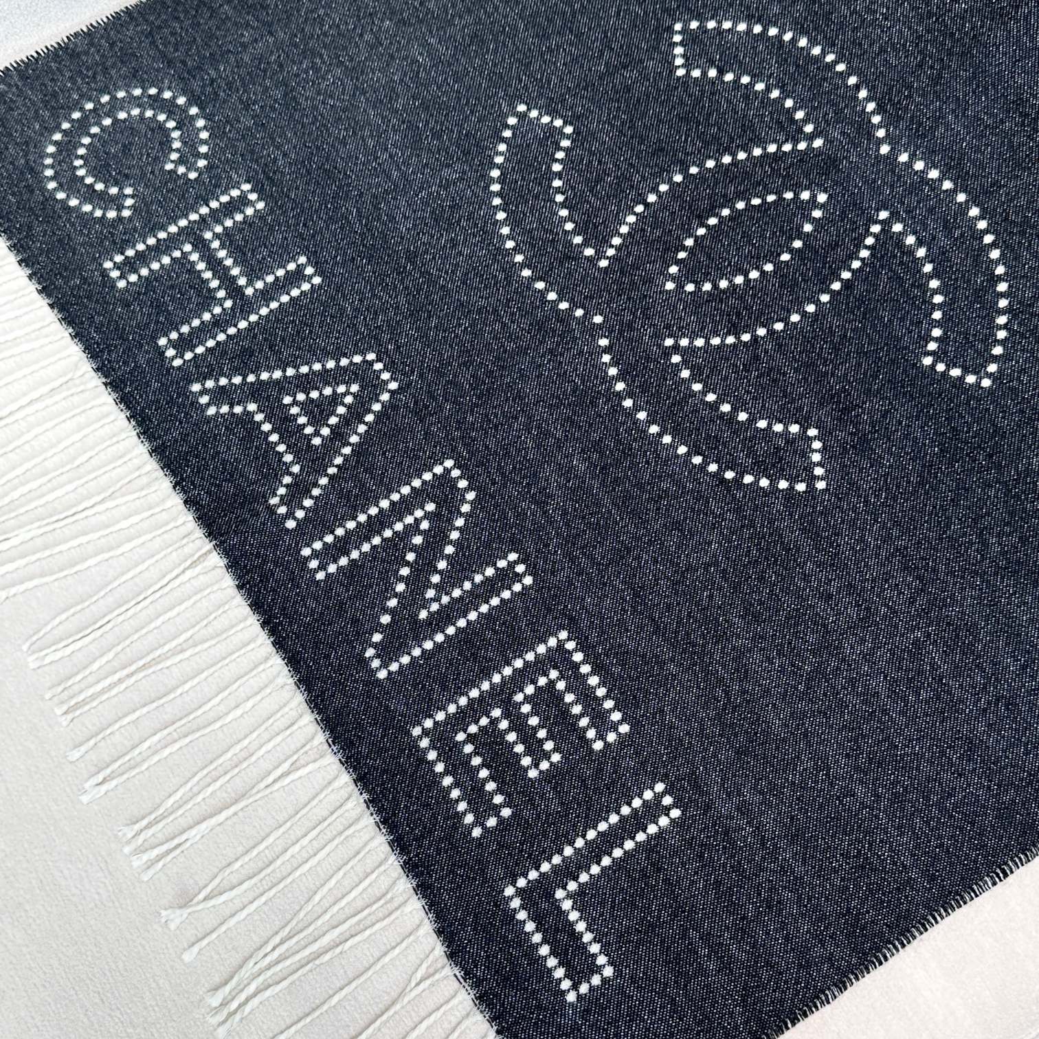CC Scarf 200 CM In Black Mix White Cashmere  422706