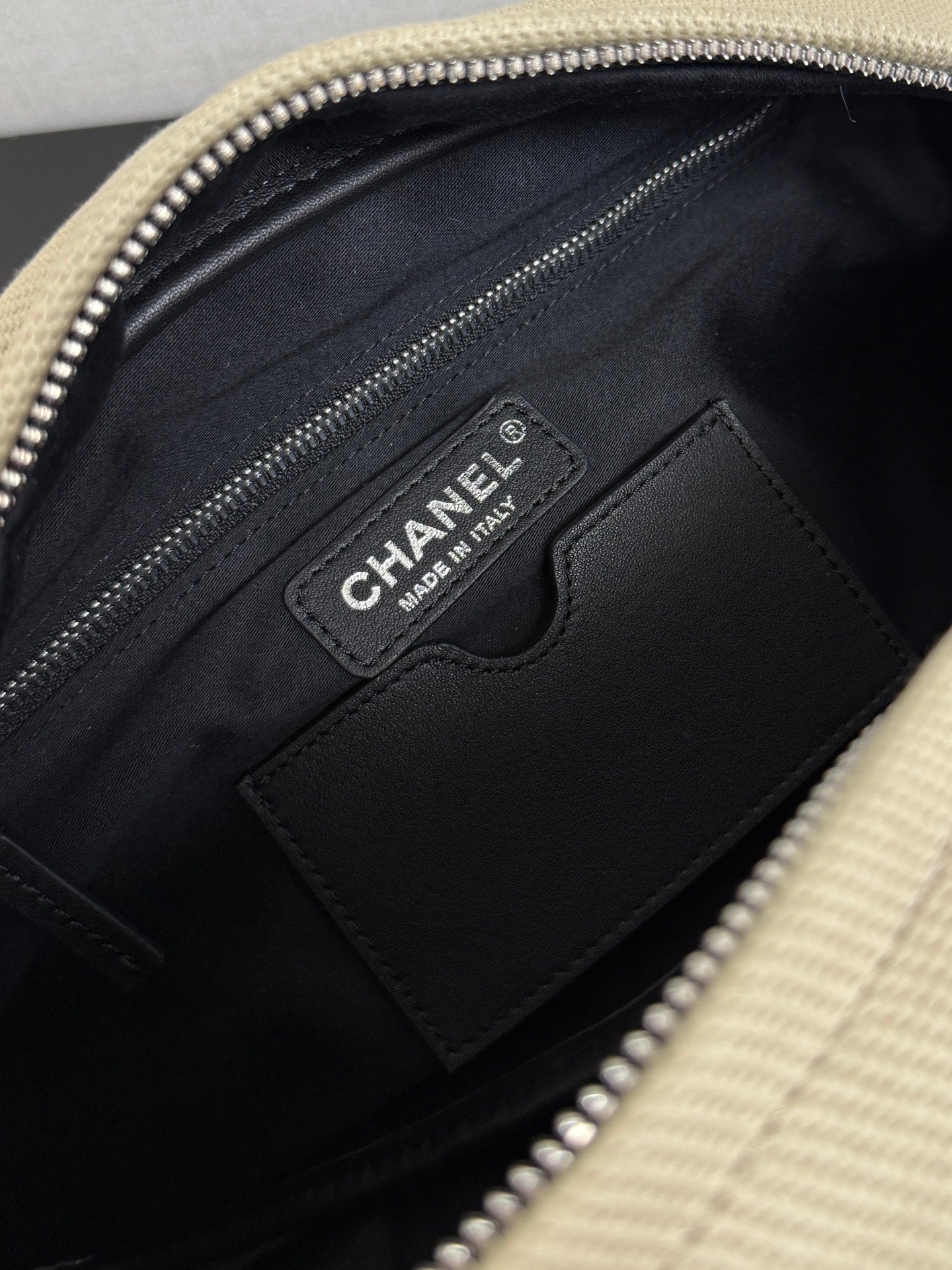 Chanel 2026 Rugby Bag 32cm Beige Canvas Leather
