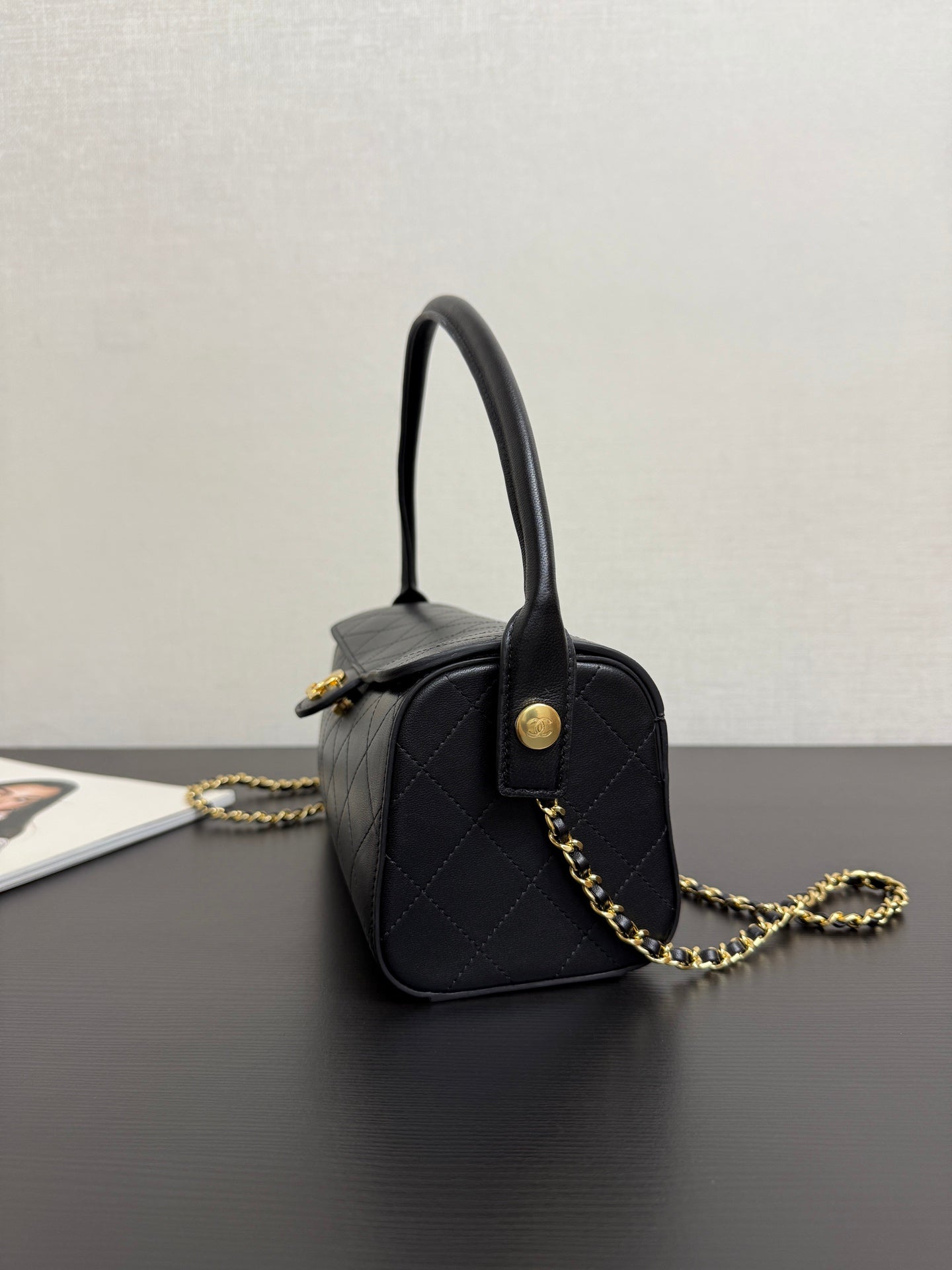Chane 2026 Clutch With Chain 23cm Black Lambskin