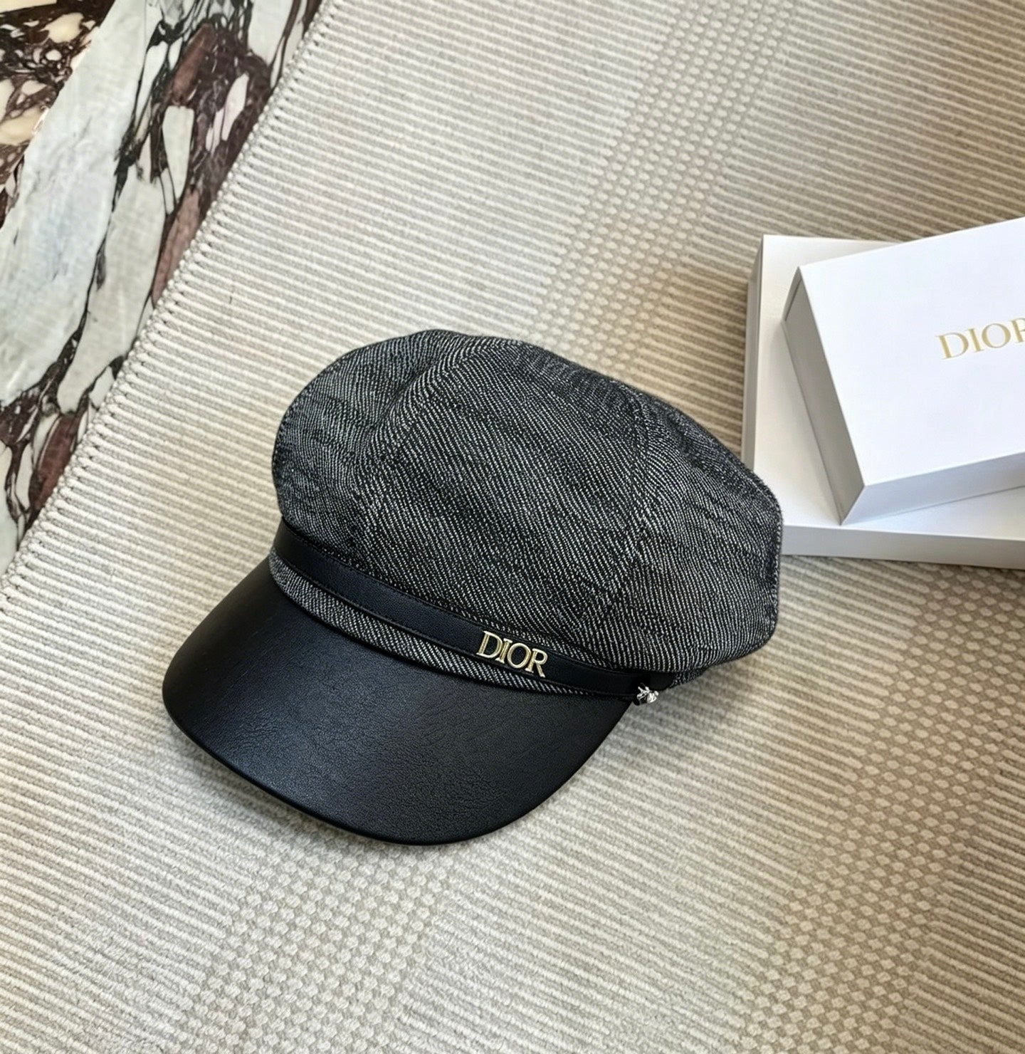 Dior Beret Denim Leather 212643