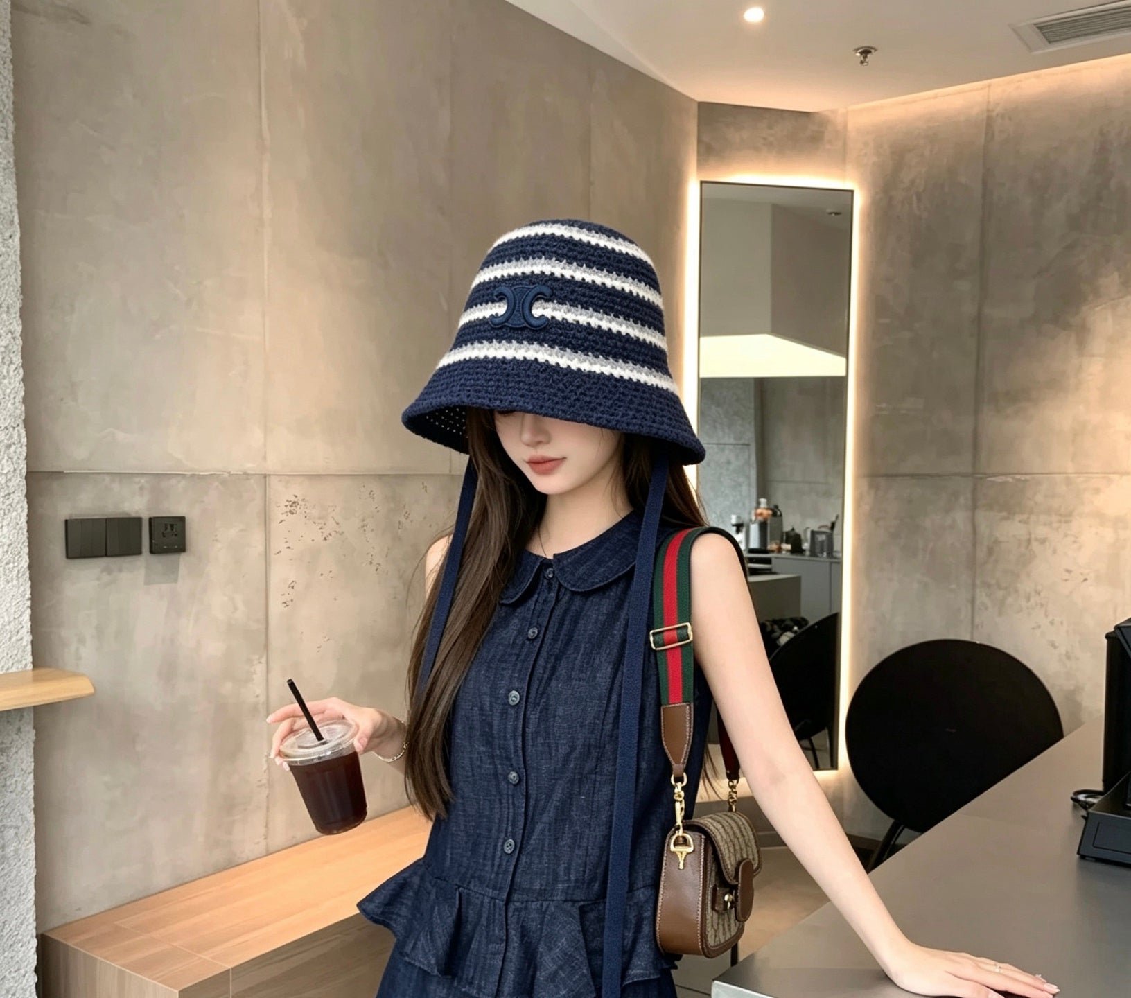 Celine Bucket Triomphe Knitted Hat 212771