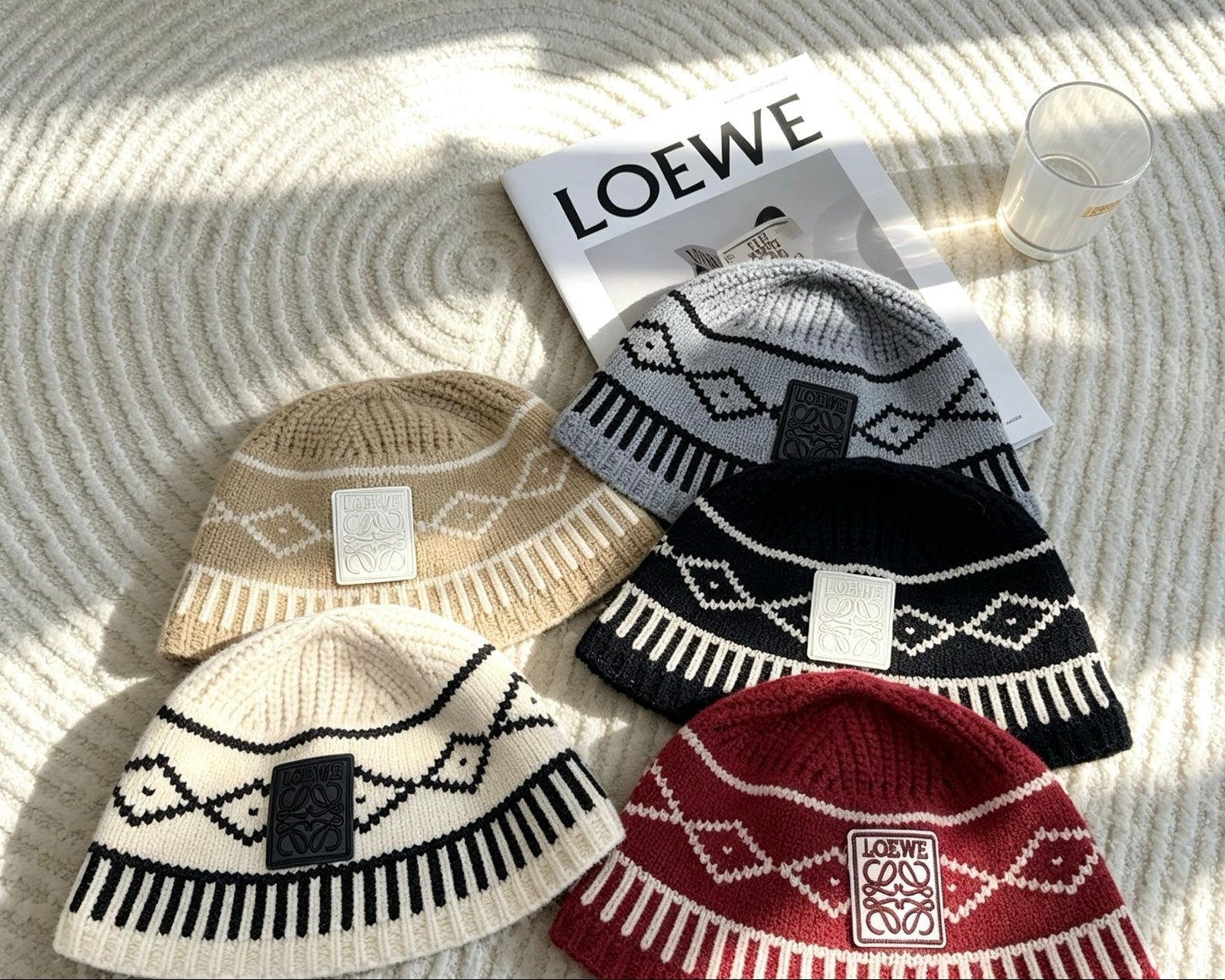 Loewe Jacquard Knit Bucket Hat 212901