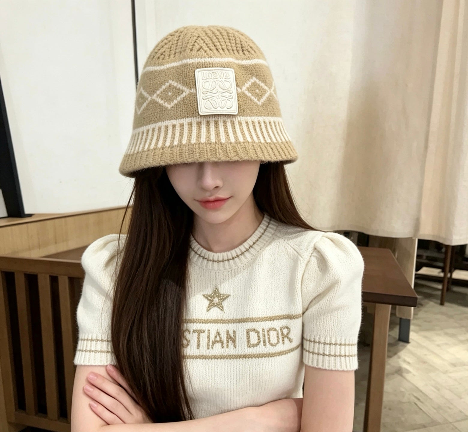Loewe Jacquard Knit Bucket Hat 212901