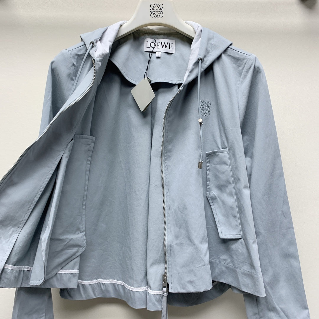 Loewe 25 Hooded Jacket Set Dusky Blue Polyester 274362