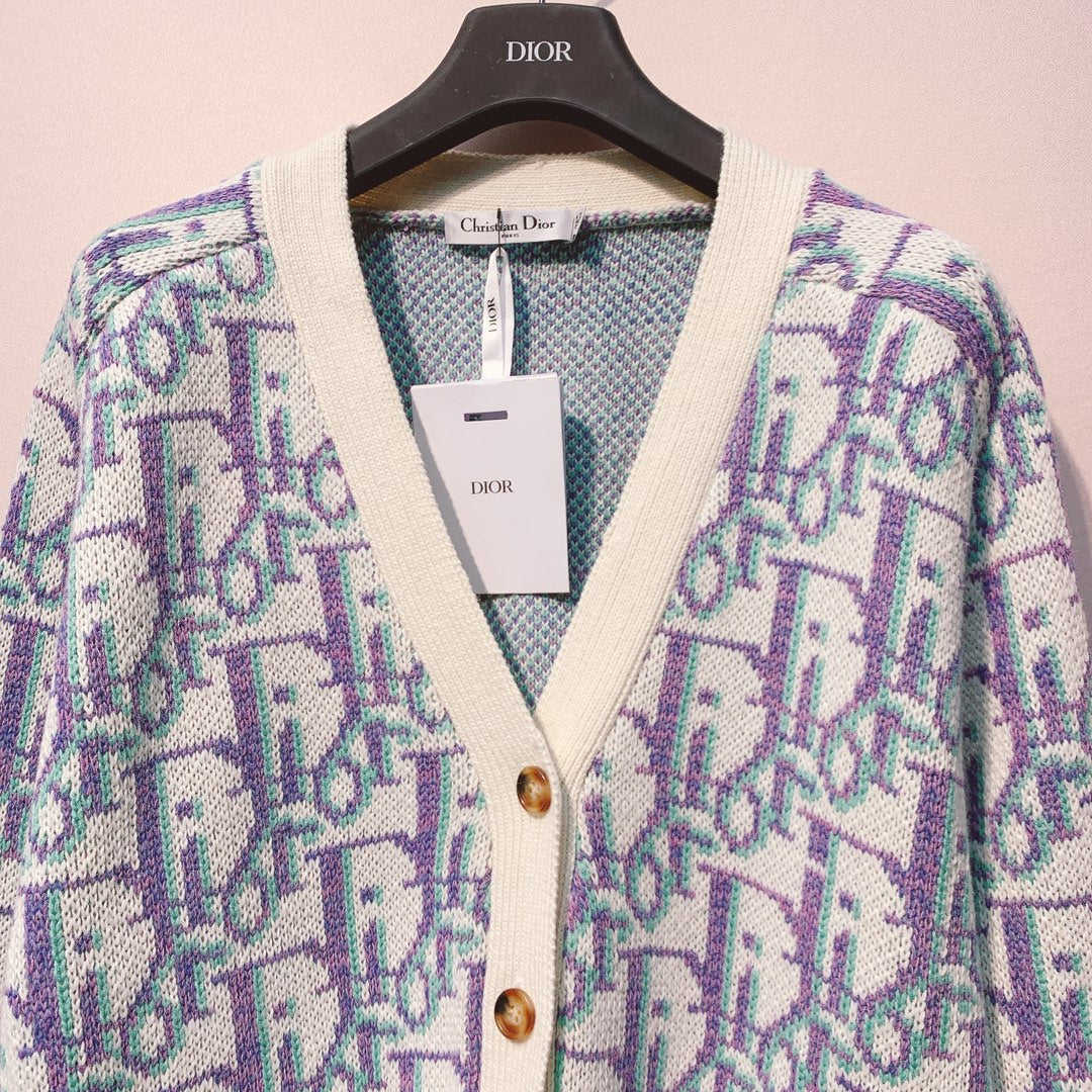 CD 25 Cardigan Cream Purple Wool 296065