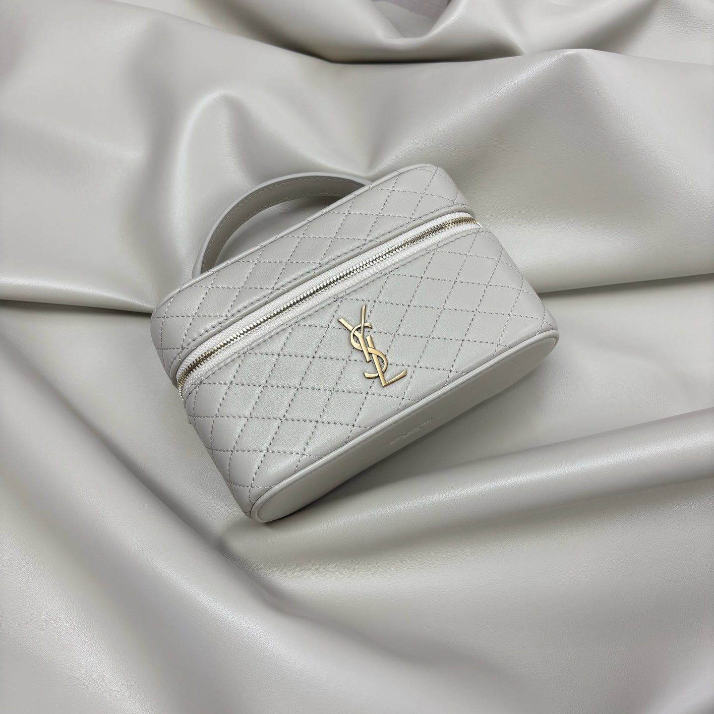 YSL Gaby Vanity Bag 18 Light Beige Quilted Calfskin