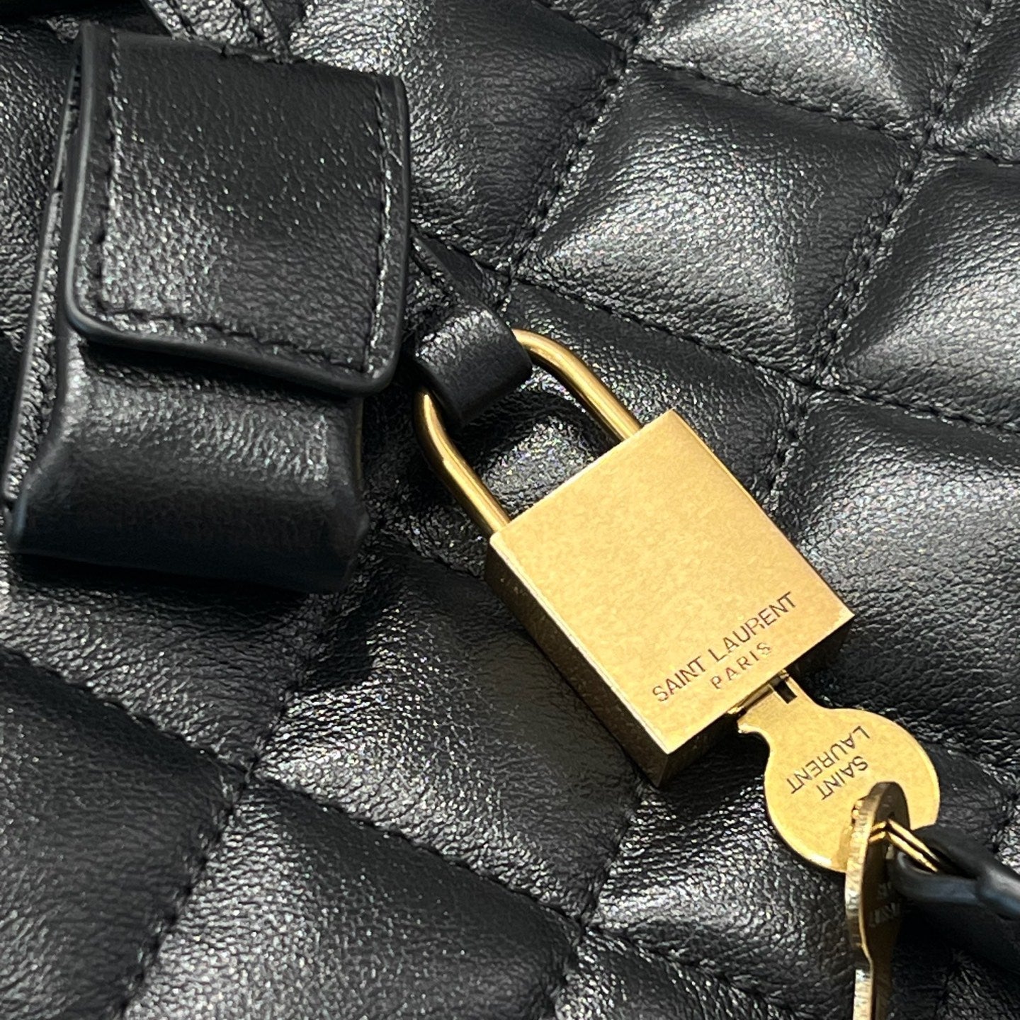 YSL bag 59cm Black Gold Calfskin