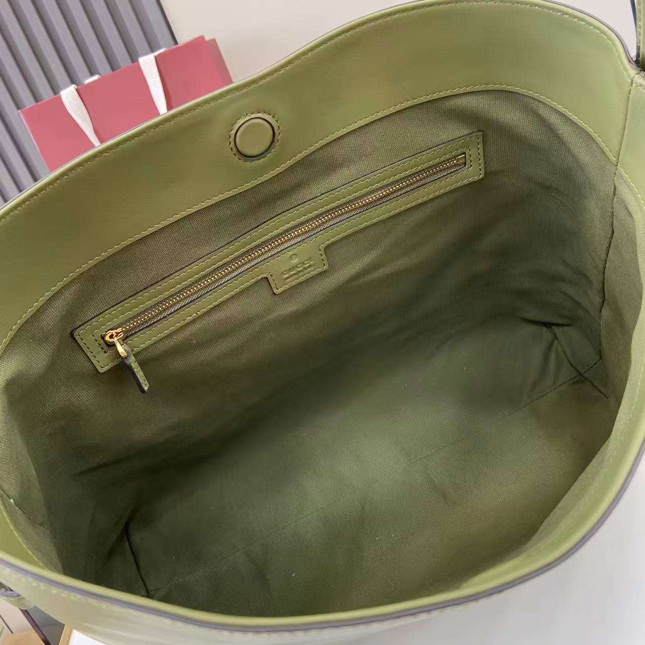 Gucci 25 Beatrix Handbag 40cm Green Smooth Cowhide 292565