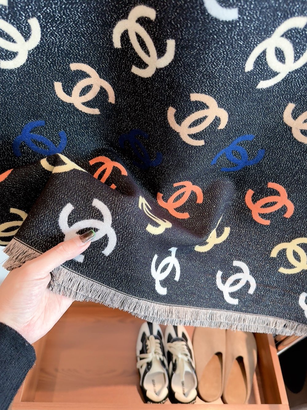 CC Scarf 180 CM In Colorful Two-Sided Wool Cashmere 383984