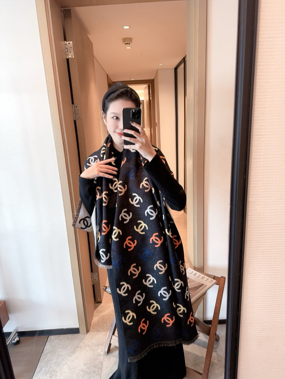CC Scarf 180 CM In Colorful Two-Sided Wool Cashmere 383984