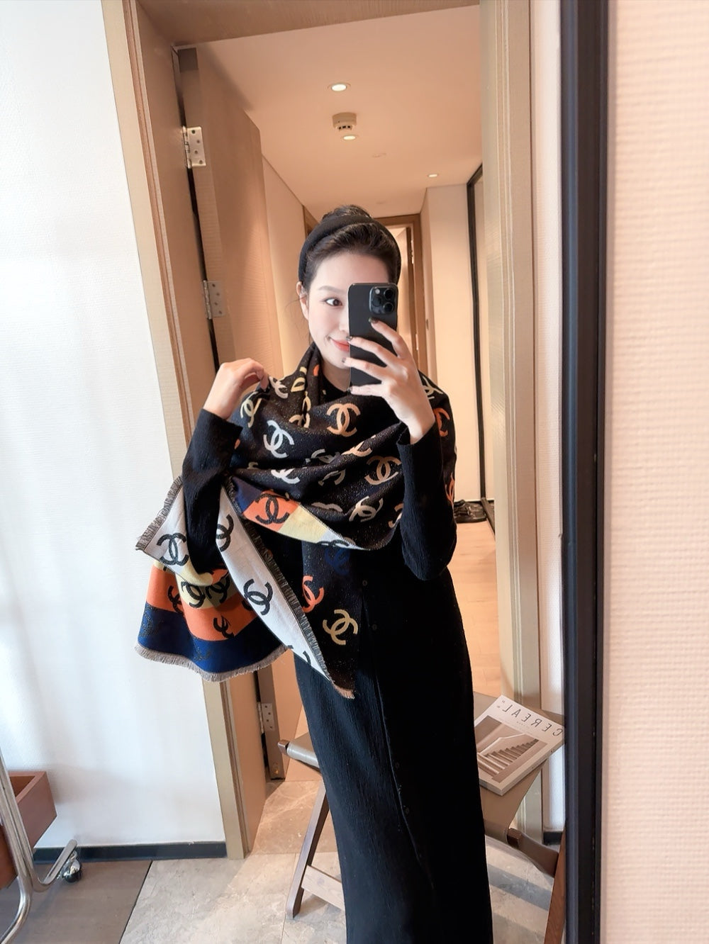 CC Scarf 180 CM In Colorful Two-Sided Wool Cashmere 383984
