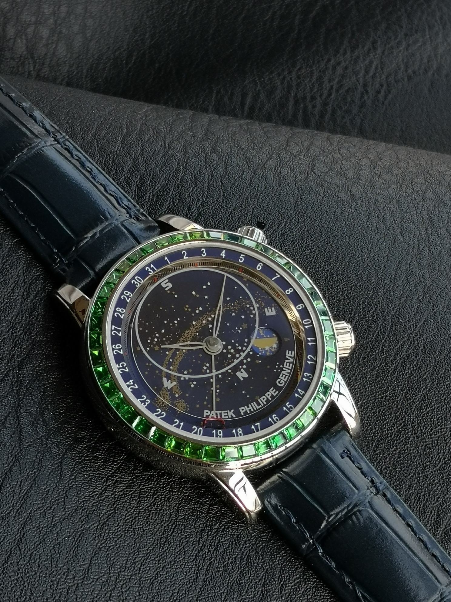 Patek Philippe Celestial Grand Complication 44mm Green Gemstones Blue Dial