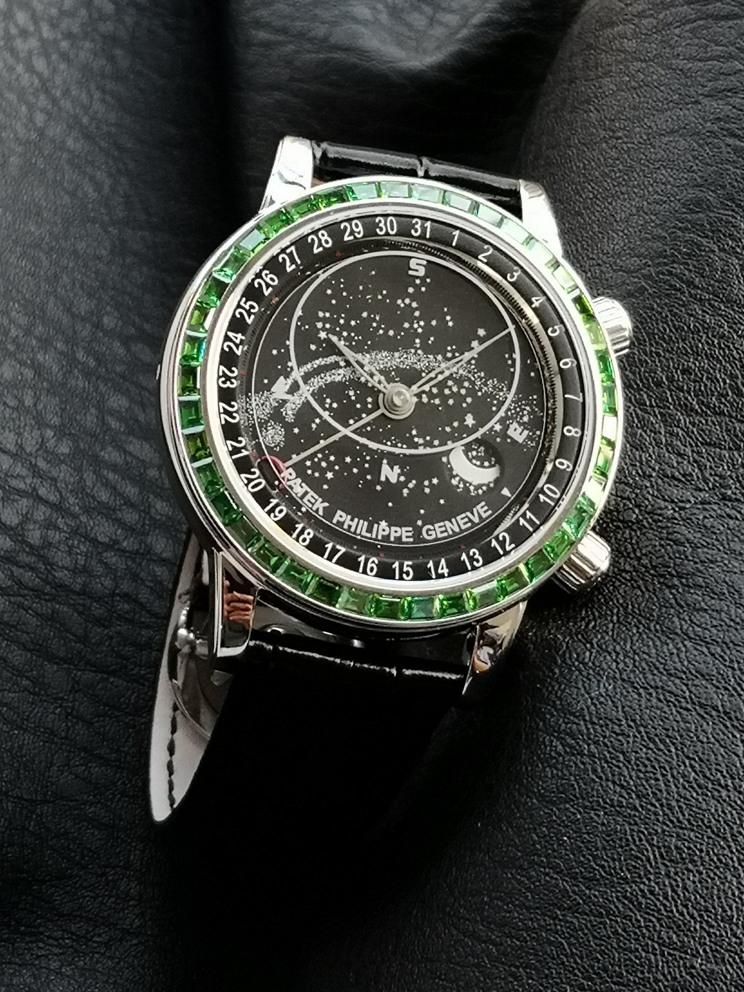 Patek Philippe Celestial Grand Complication 44mm Green Gemstones Black Dial