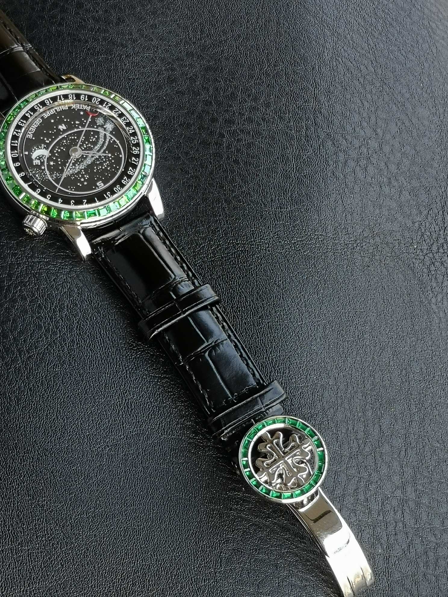 Patek Philippe Celestial Grand Complication 44mm Green Gemstones Black Dial