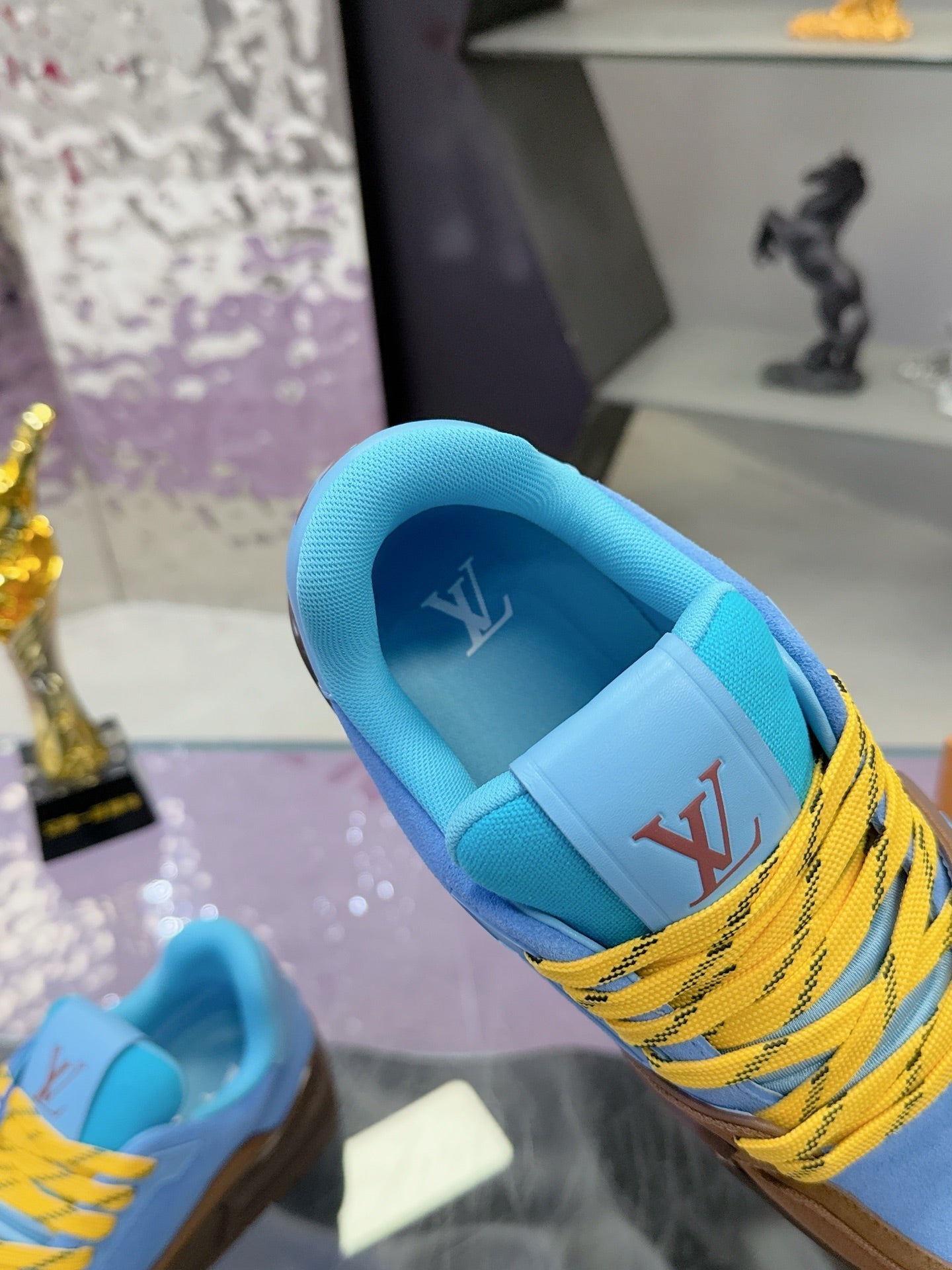 LV x Tyler 26ss Sneaker Blue Brown Suede 672140