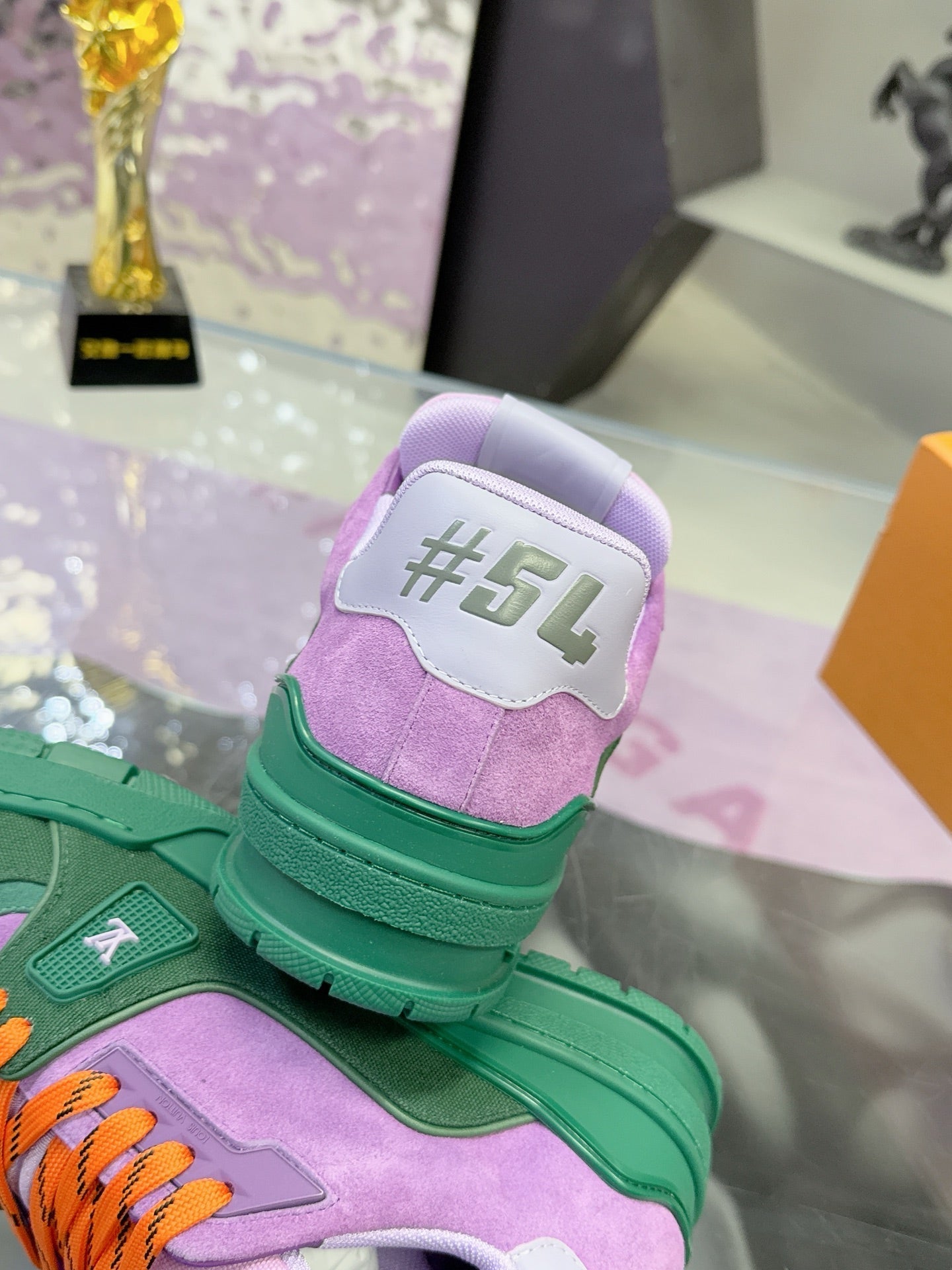 LV x Tyler 26ss Sneaker Green Purple Suede 672141
