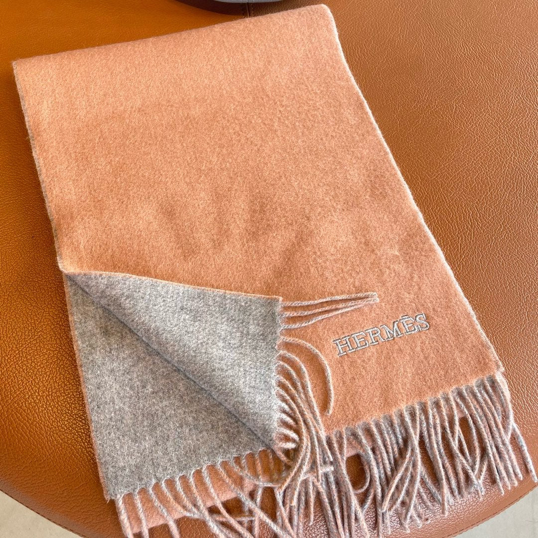 Scarf 180 CM In Pink Mix Grey Cashmere