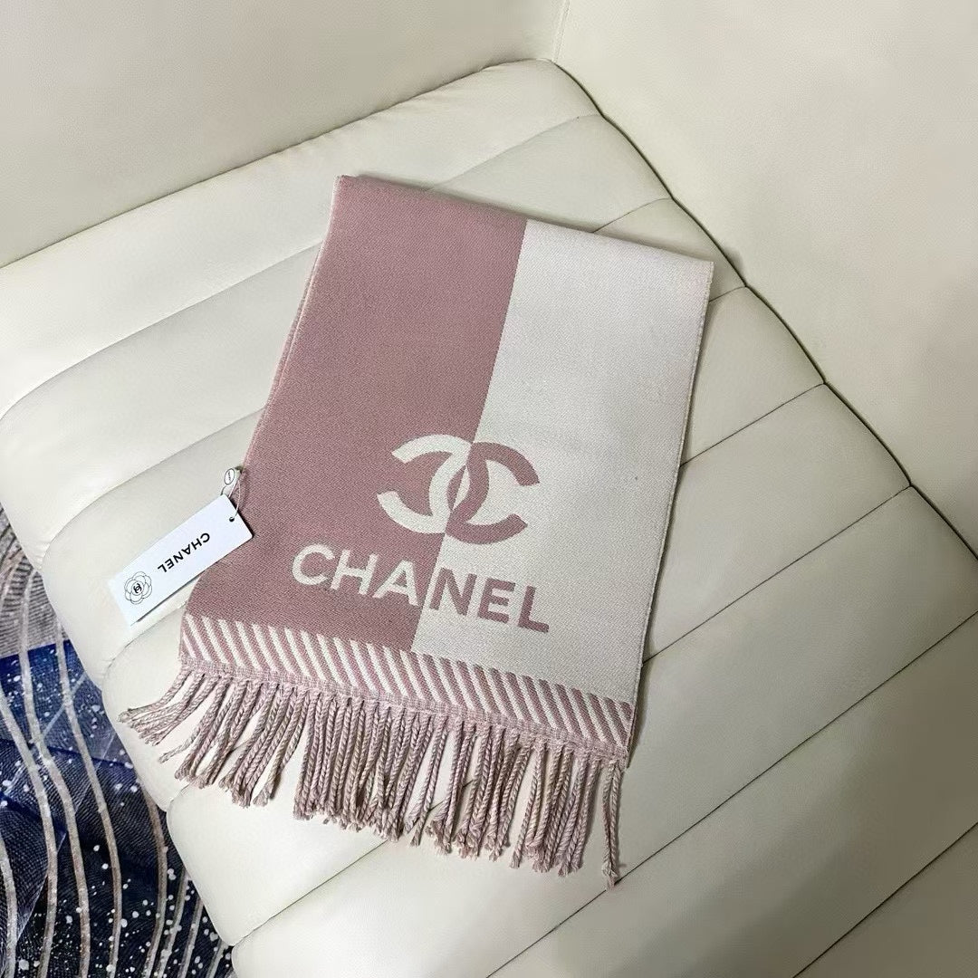 CC Scarf 200 CM In White Mix Pink Wool And Cashmere 418268