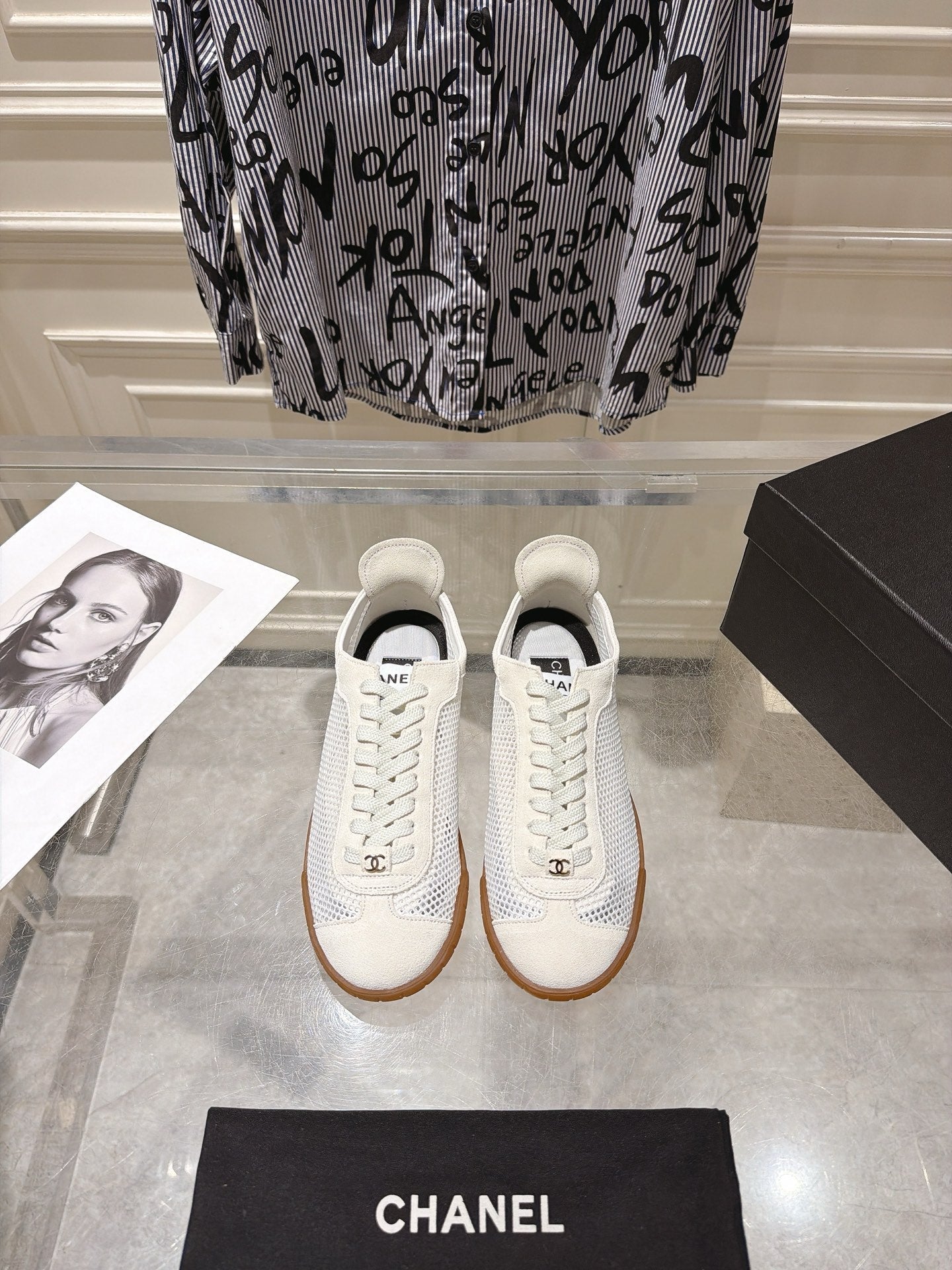 Chanel 2026 Mesh Casual Training Shoes Suede Cowhide 823738
