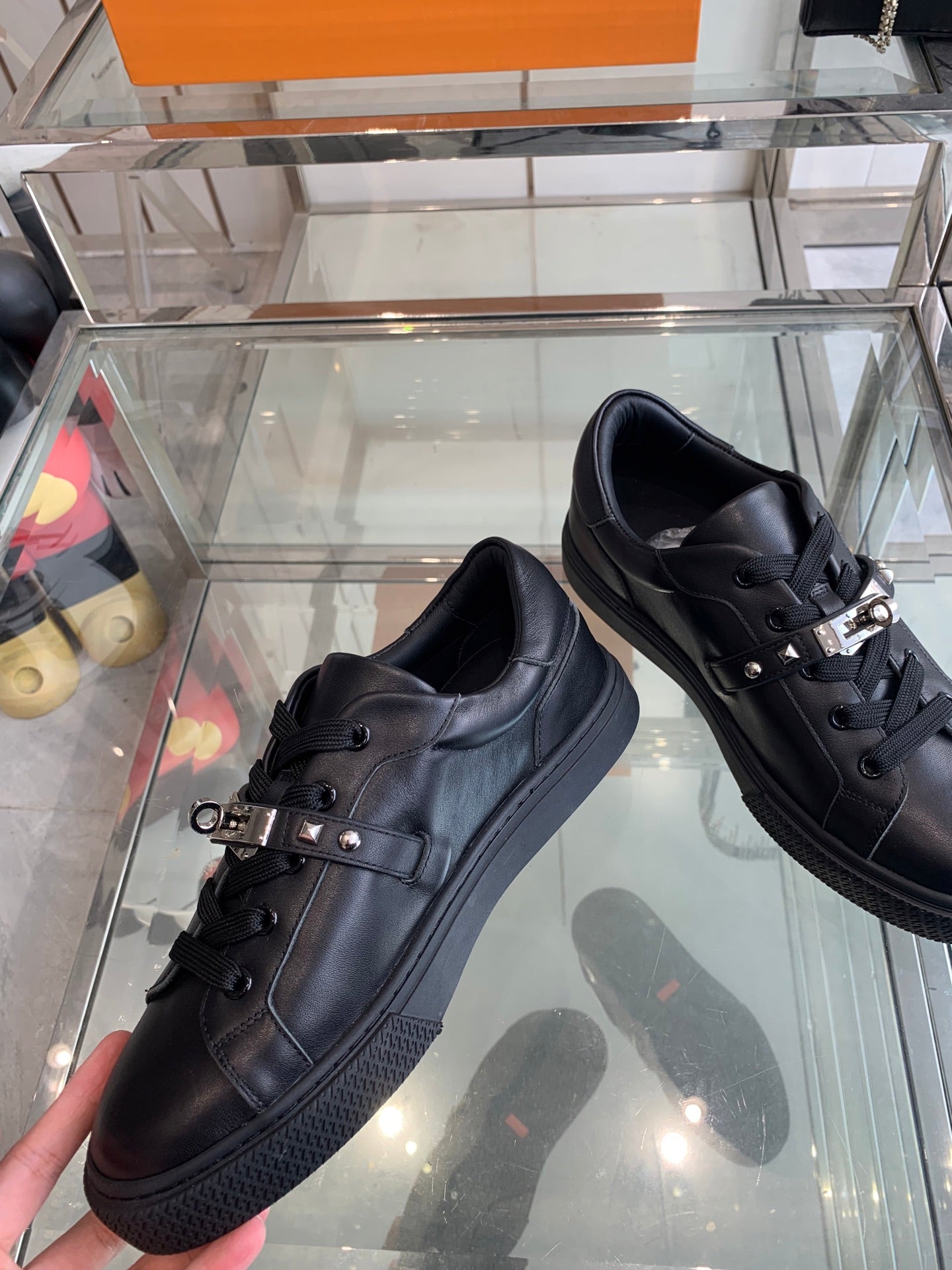 HM Day Sneaker Glossy Black Calfskin 291819