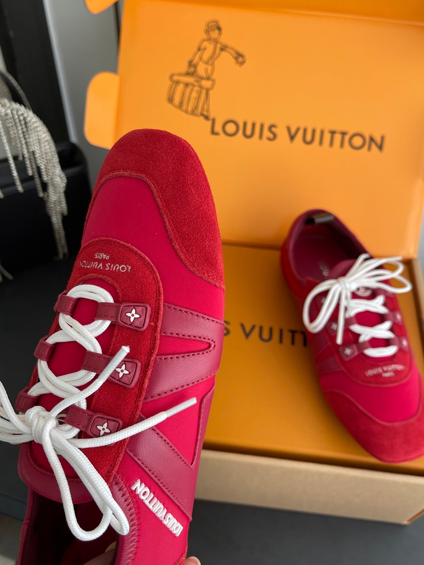 LV 26ss Ballet Sneakers Red Cowhide Suede 631481