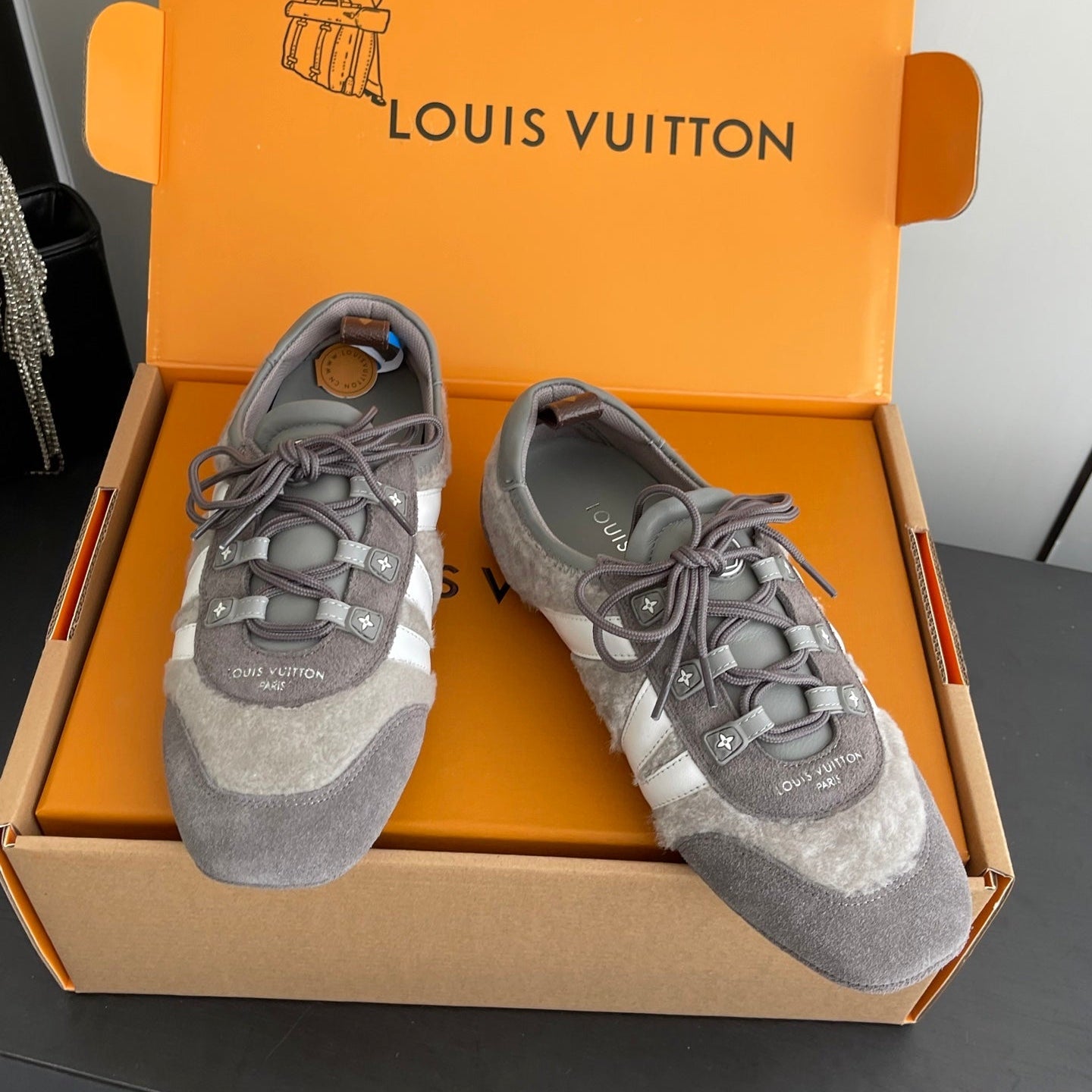 LV 26ss Ballet Sneakers Gray Suede 631485