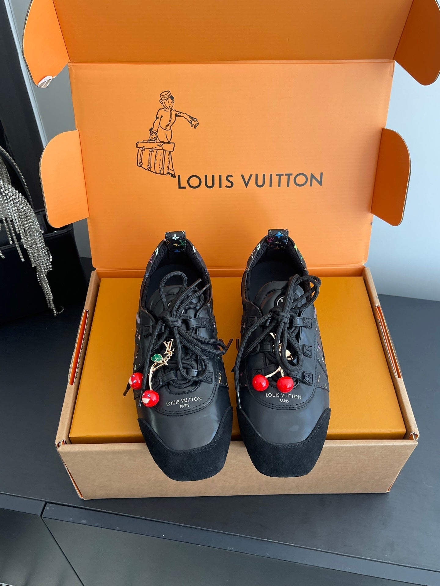LV 26ss Ballet Sneakers Black Cowhide  Suede 631488
