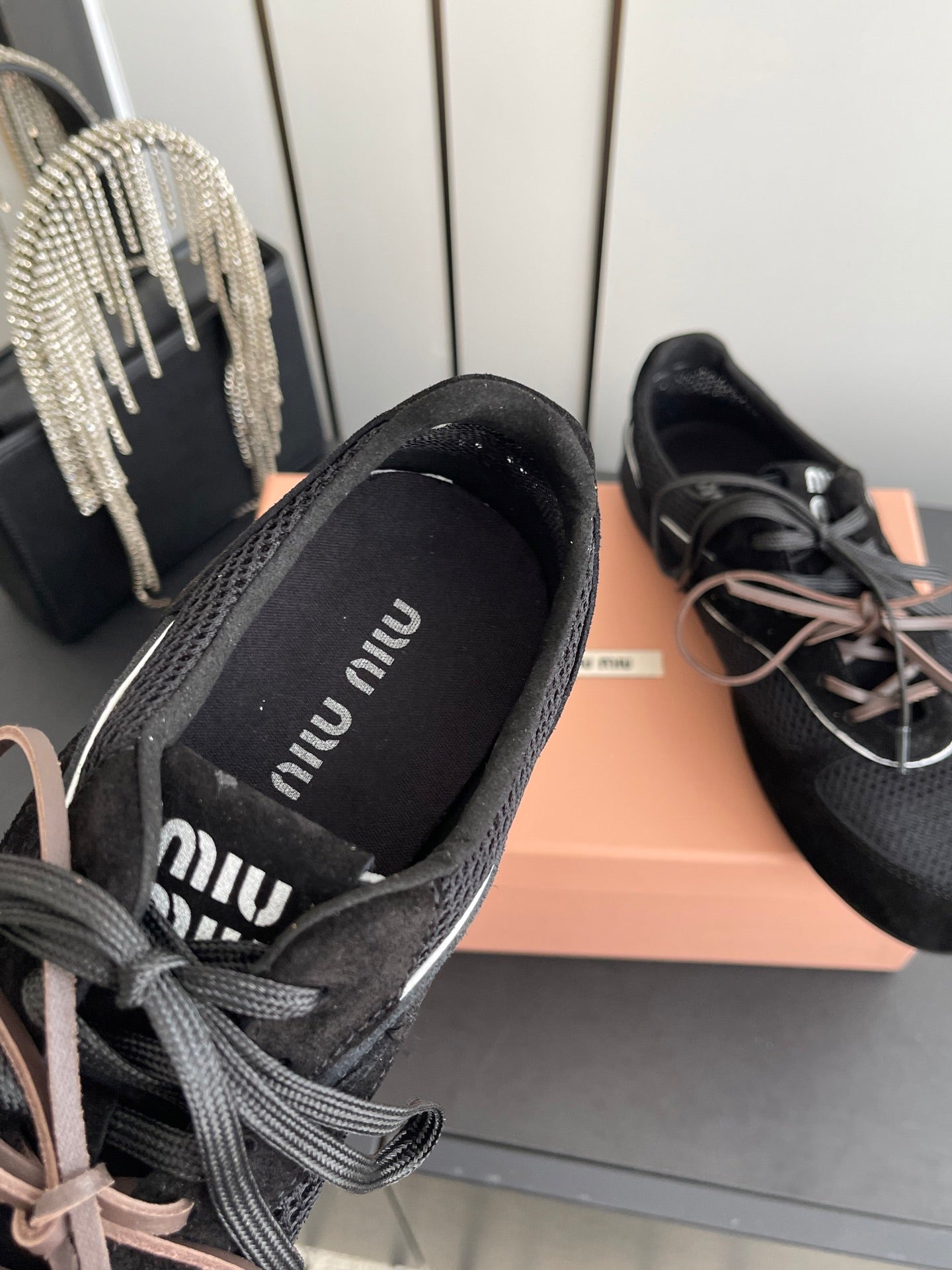 MIU 26 Casual Sneaker Black Fabric Suede 631628