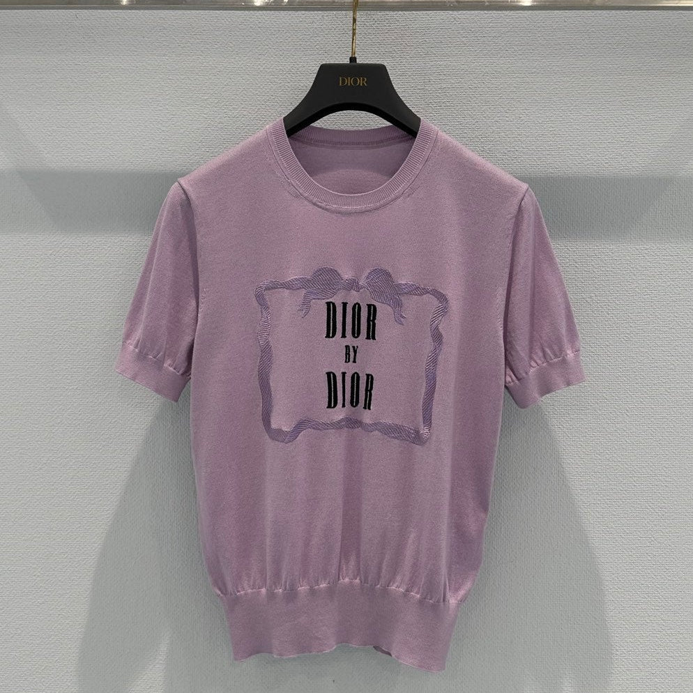 Dior 2026 Short-sleeved T-shirt Purple Cotton 460281