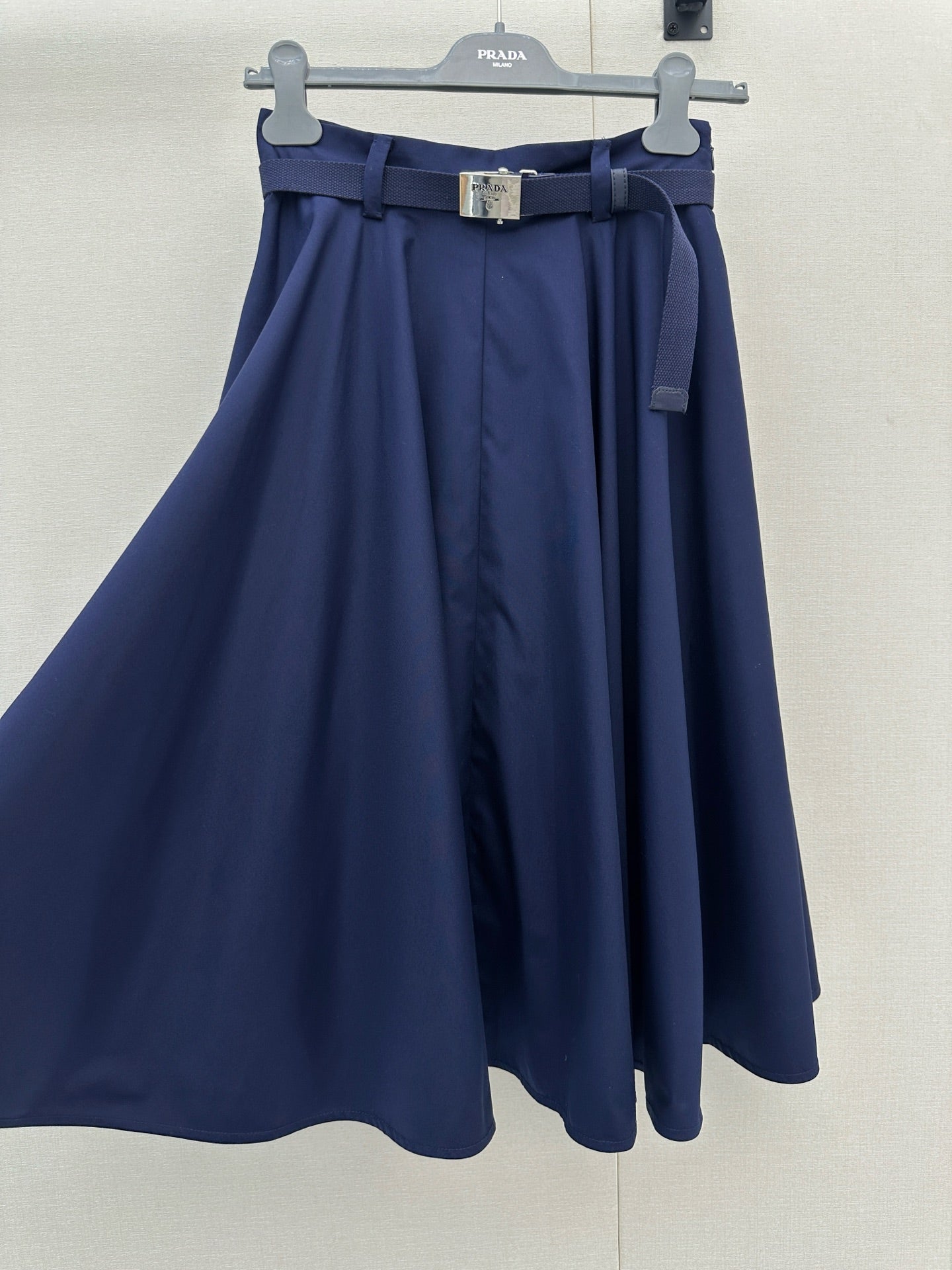 Prada 2026 Midi Skirt Navy Polyester 402787
