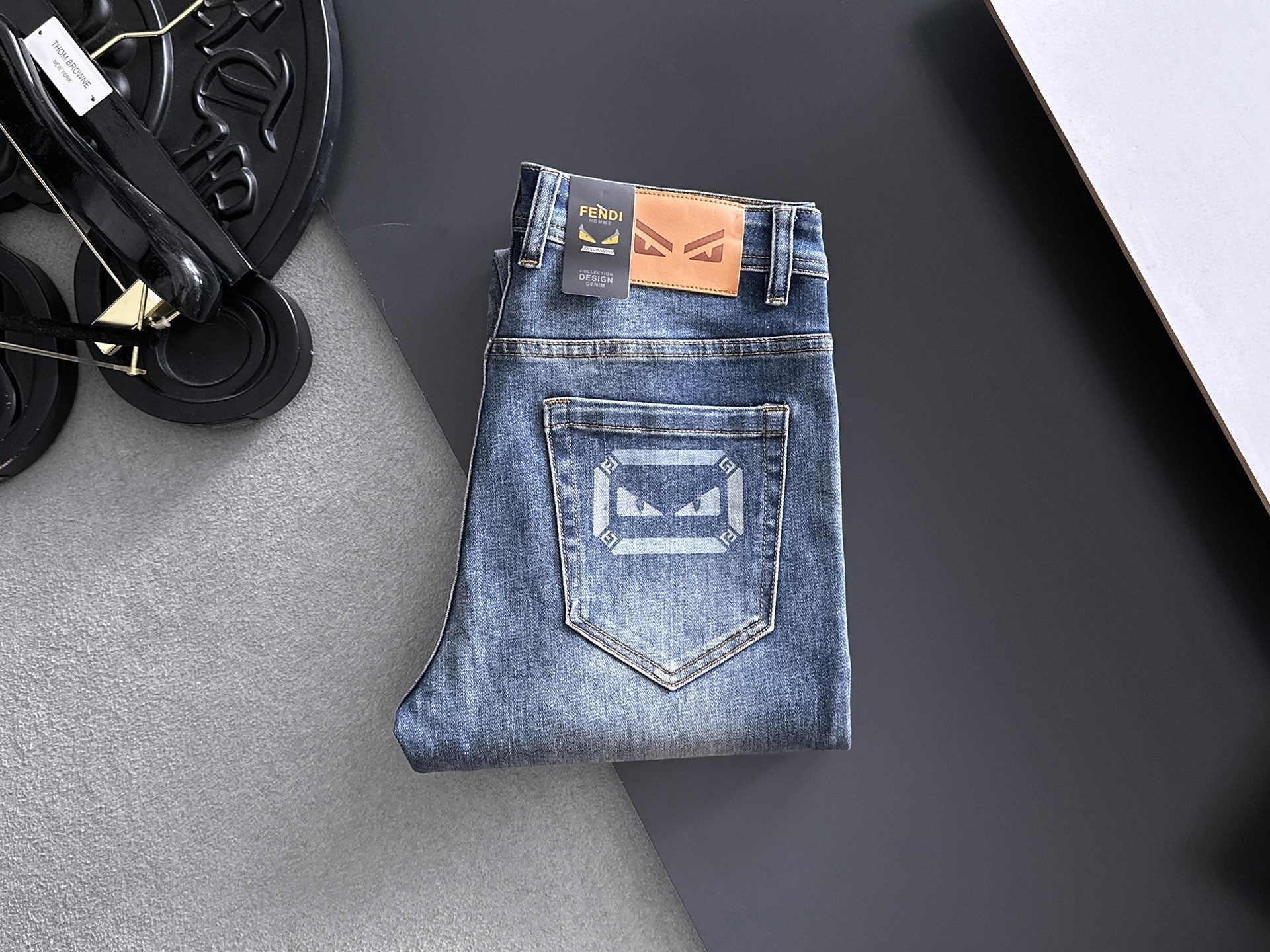 Fendi 2026 Men's Jeans Blue Denim 802138